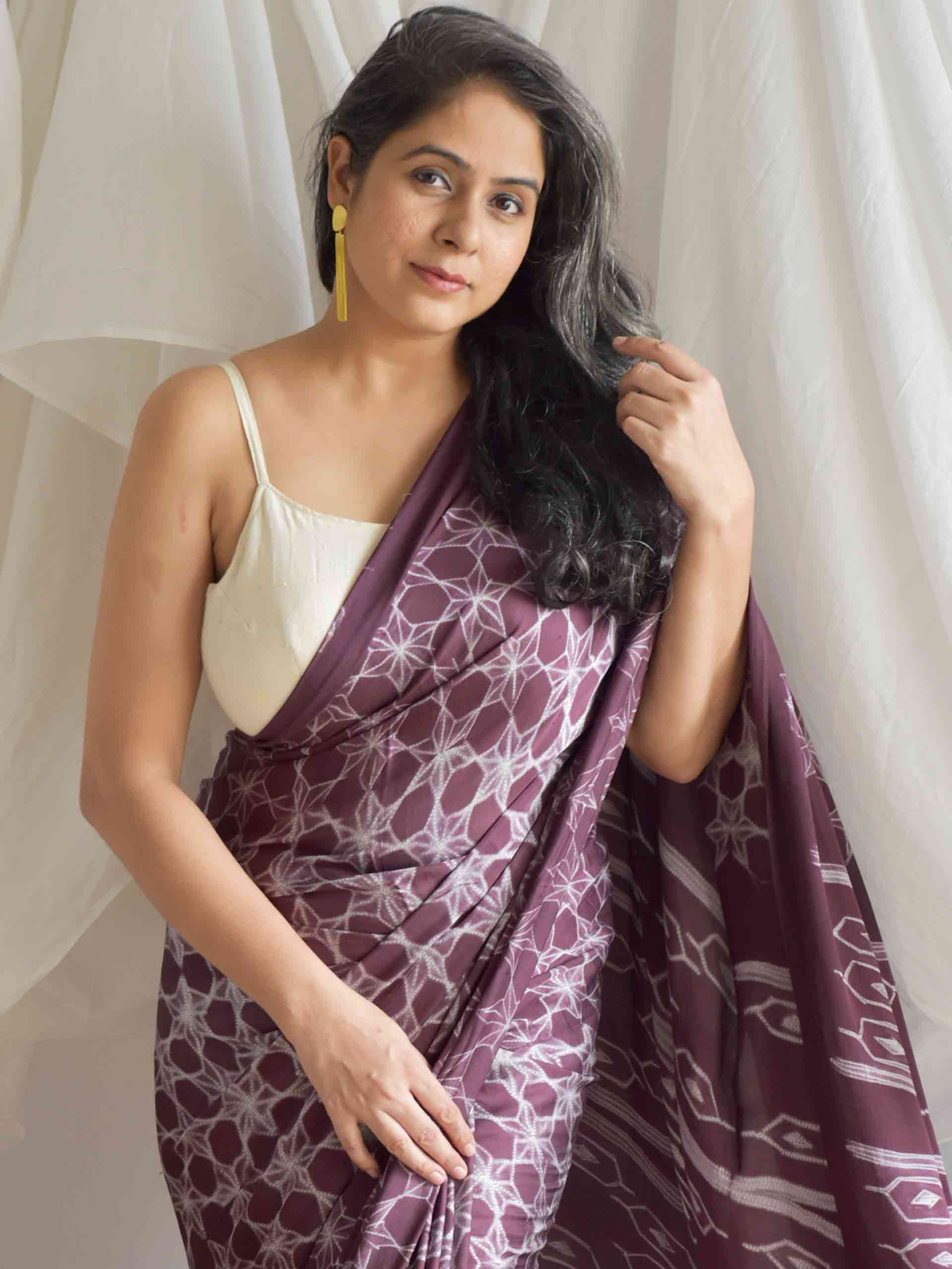 Deep love - Shibori Modal silk saree