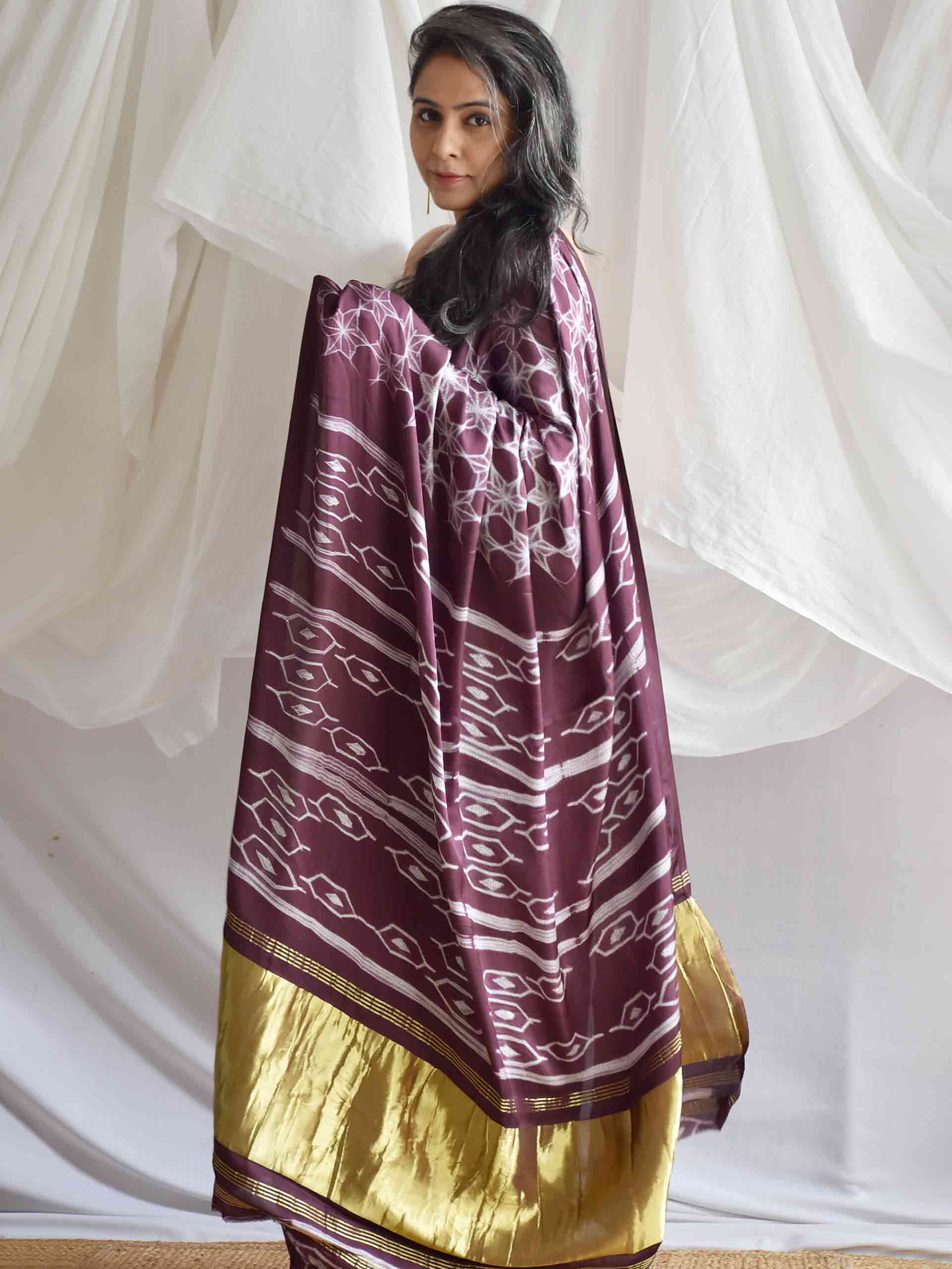 Deep love - Shibori Modal silk saree