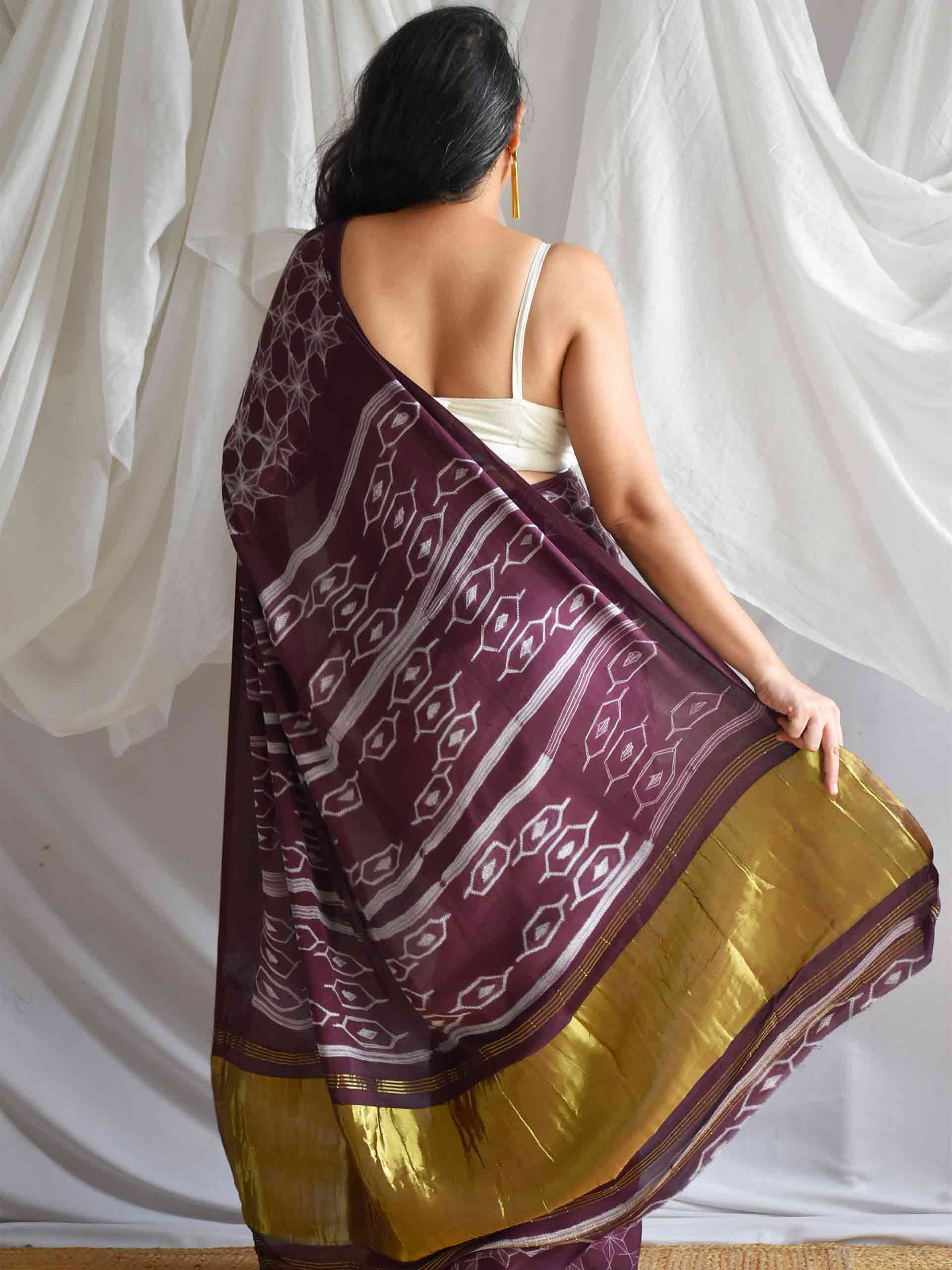Deep love - Shibori Modal silk saree