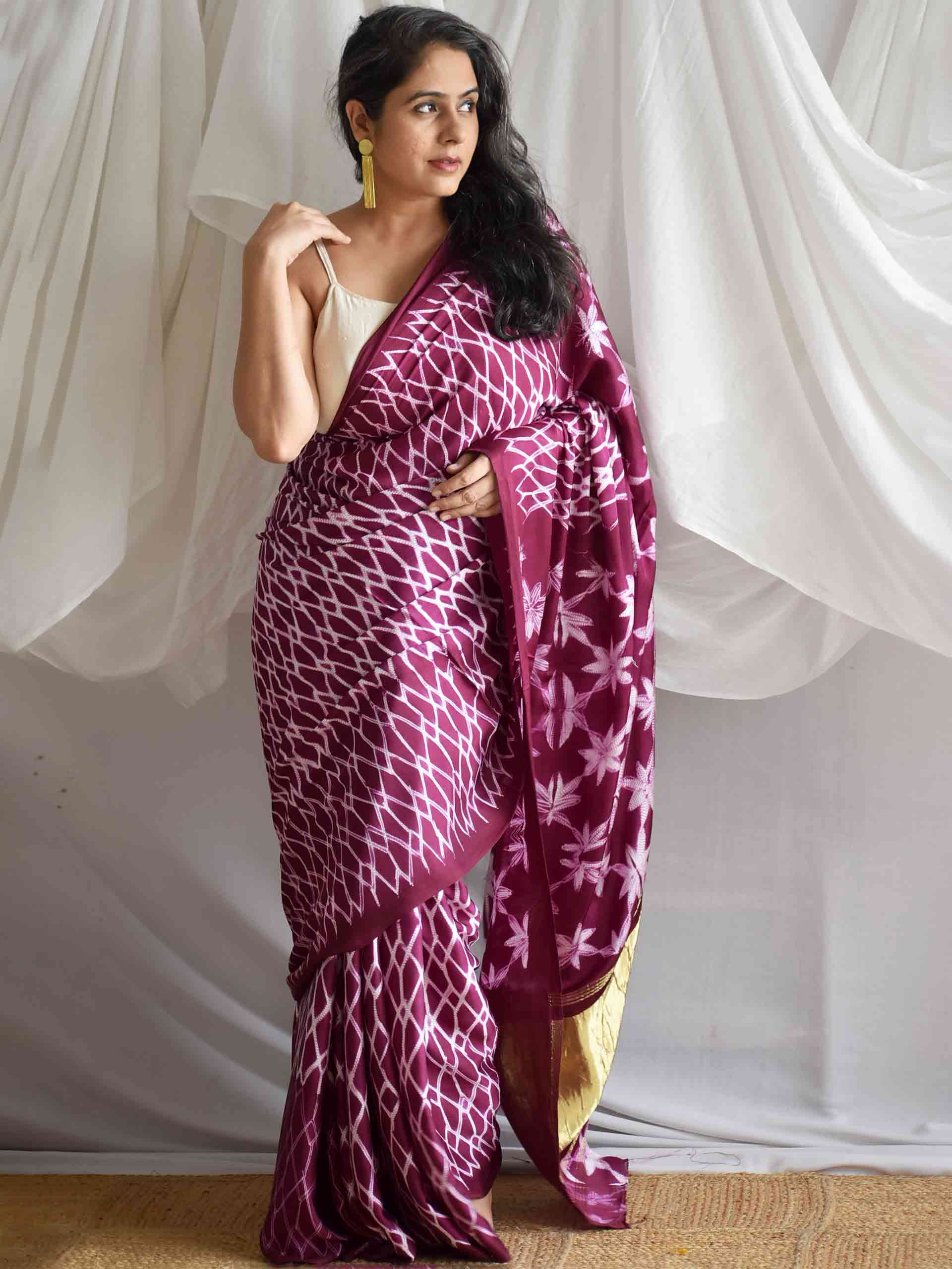 Bubbly - Shibori Modal silk saree