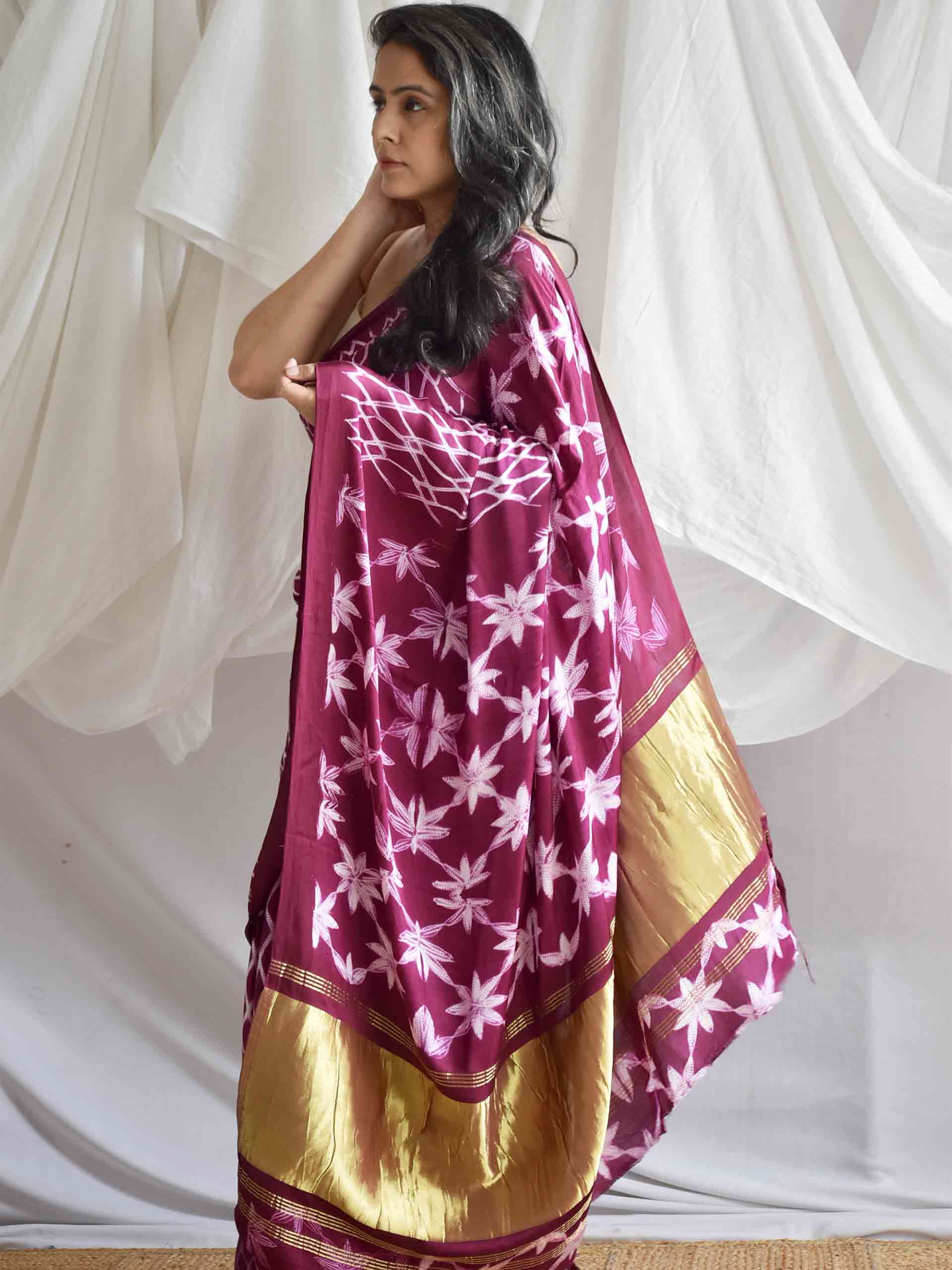 Bubbly - Shibori Modal silk saree