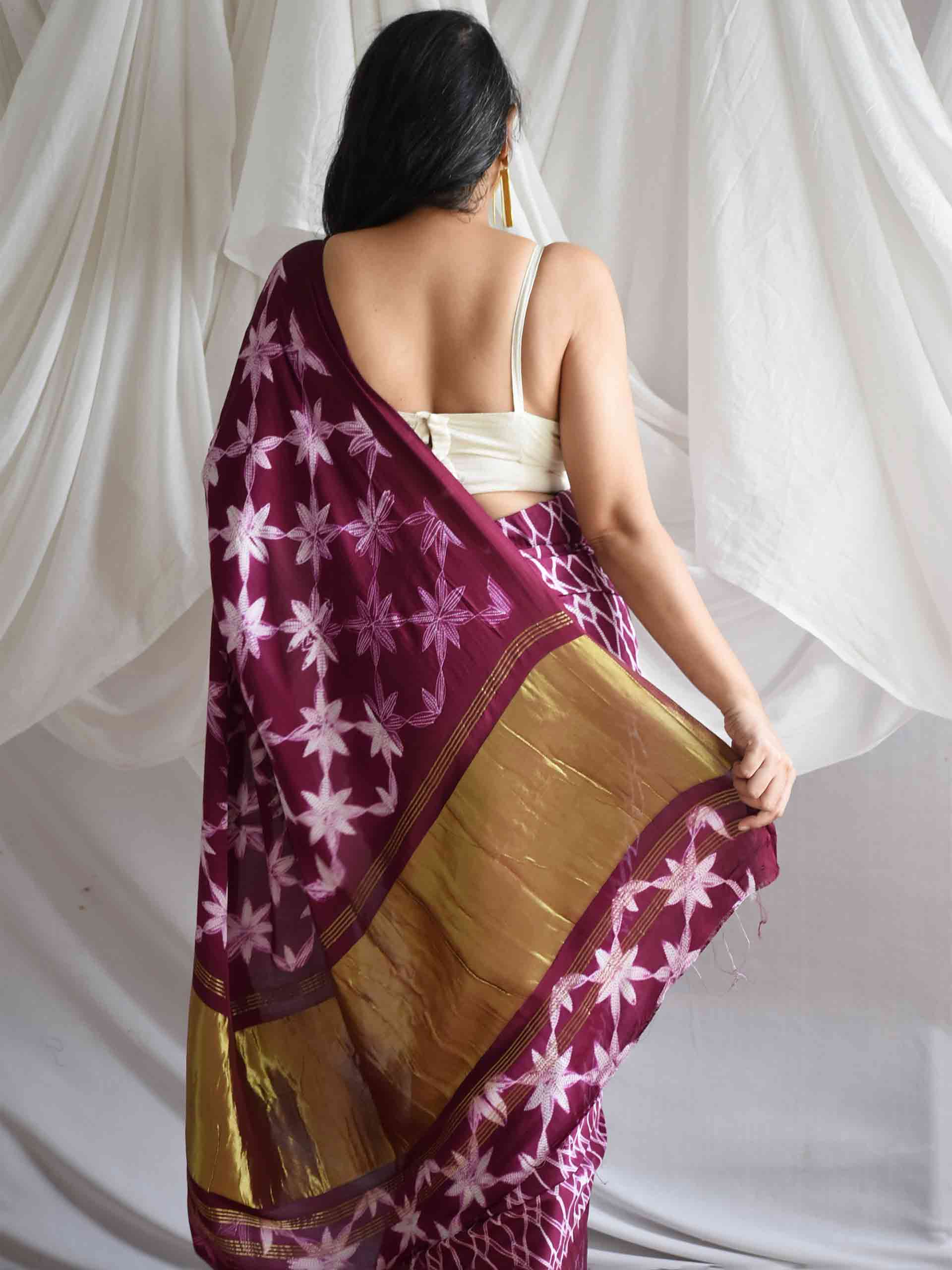 Bubbly - Shibori Modal silk saree