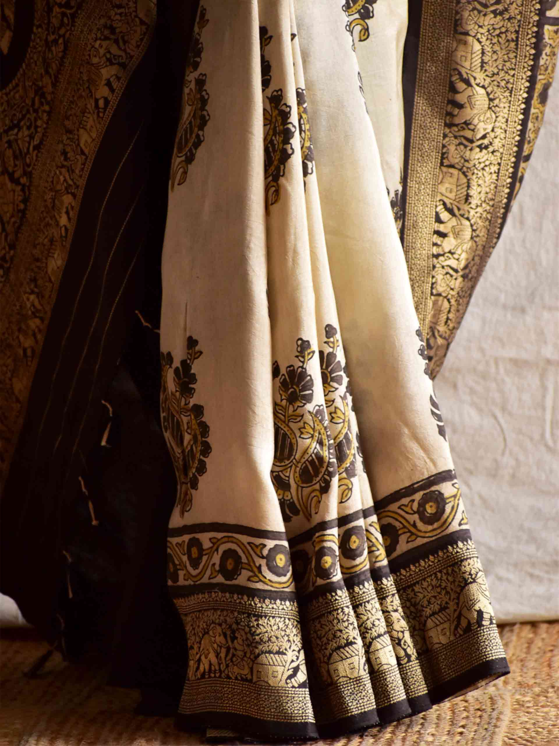 Olia - Ajrakh  Dola silk zari pallu saree