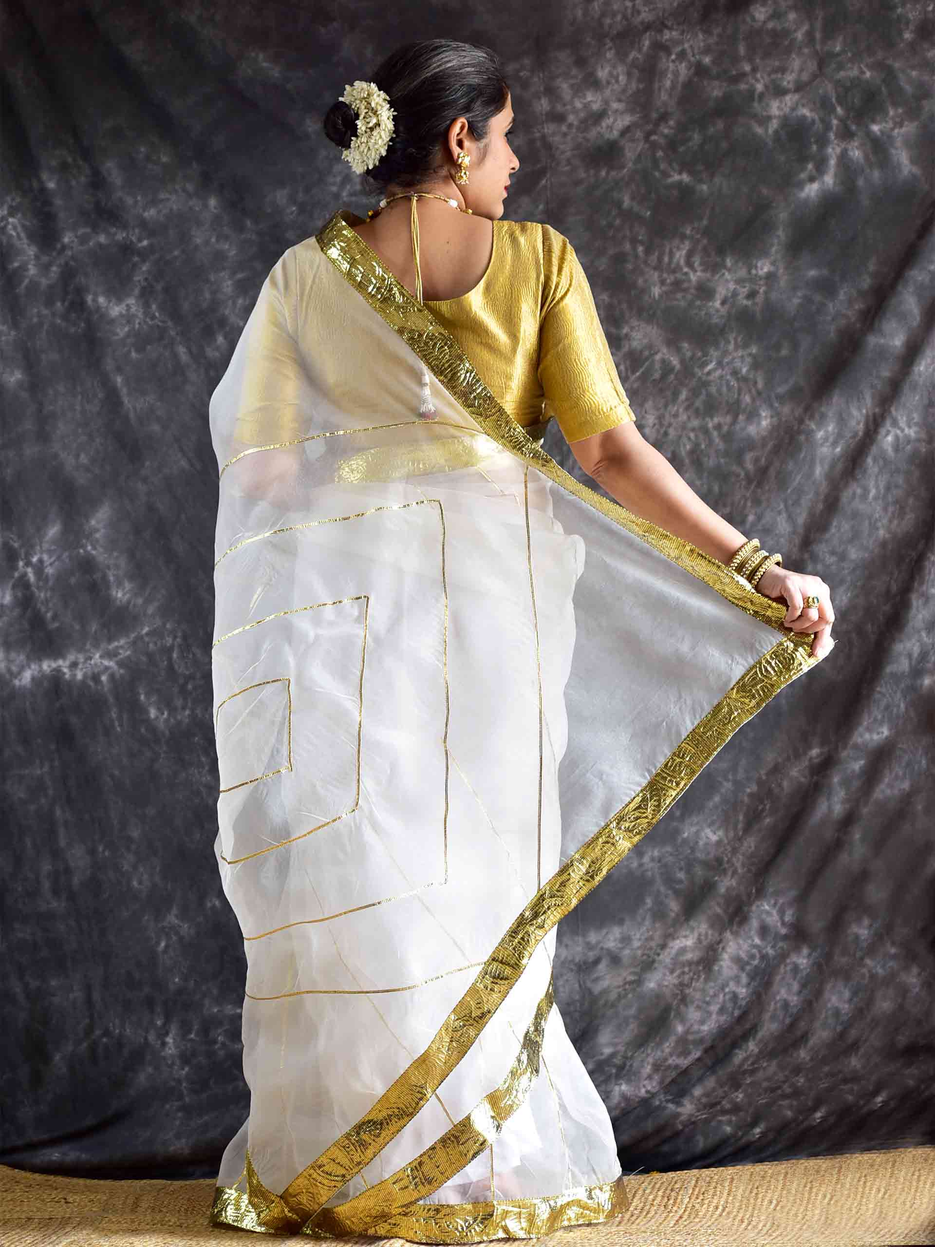 Mogra - Organza Silk saree