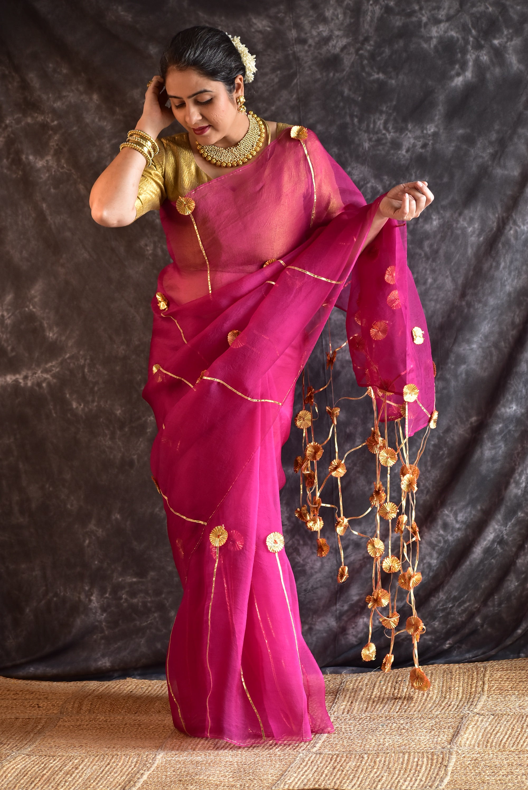 Gulabari - Organza Silk saree