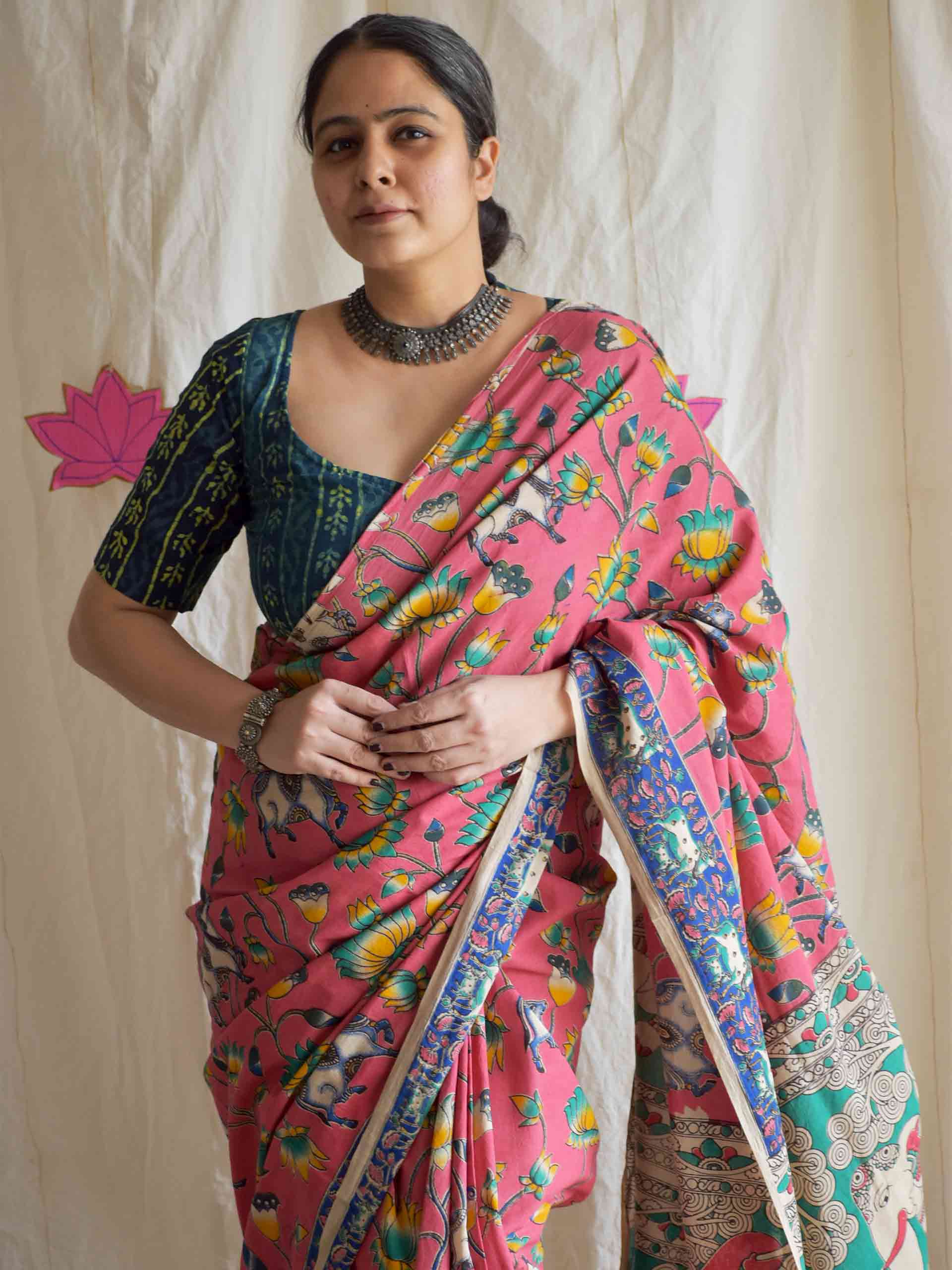 mrig- kalamkari printed saree