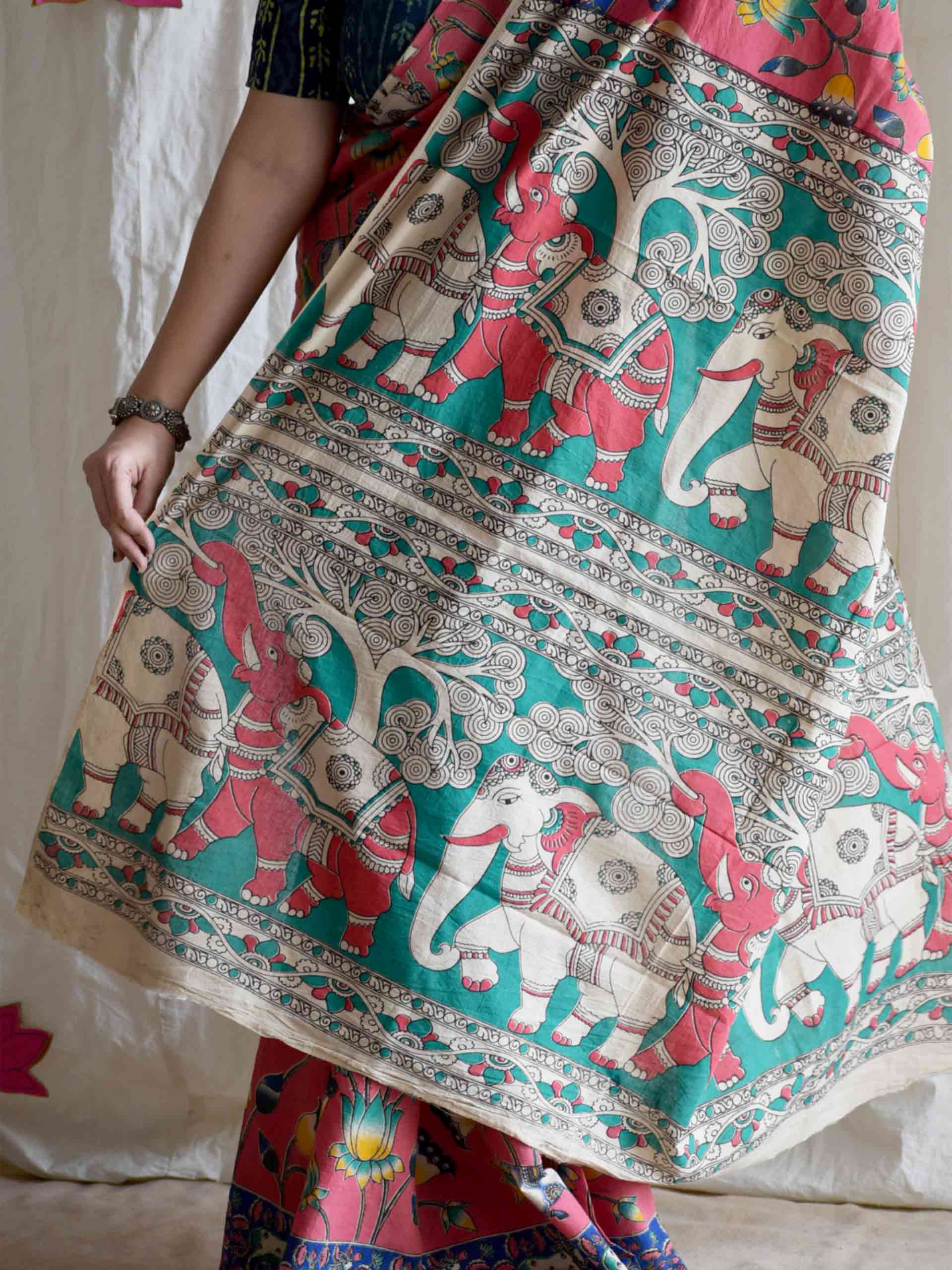 mrig- kalamkari printed saree