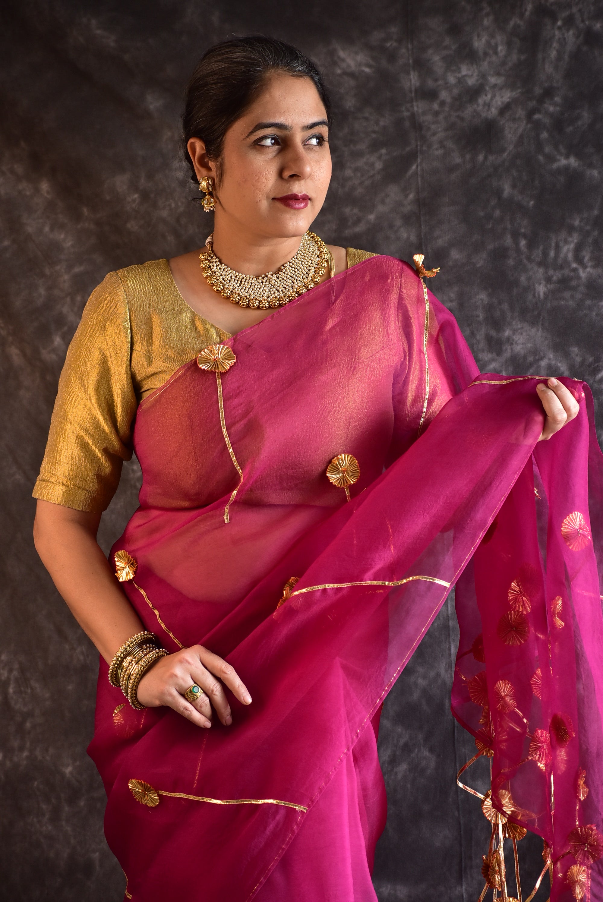 Gulabari - Organza Silk saree