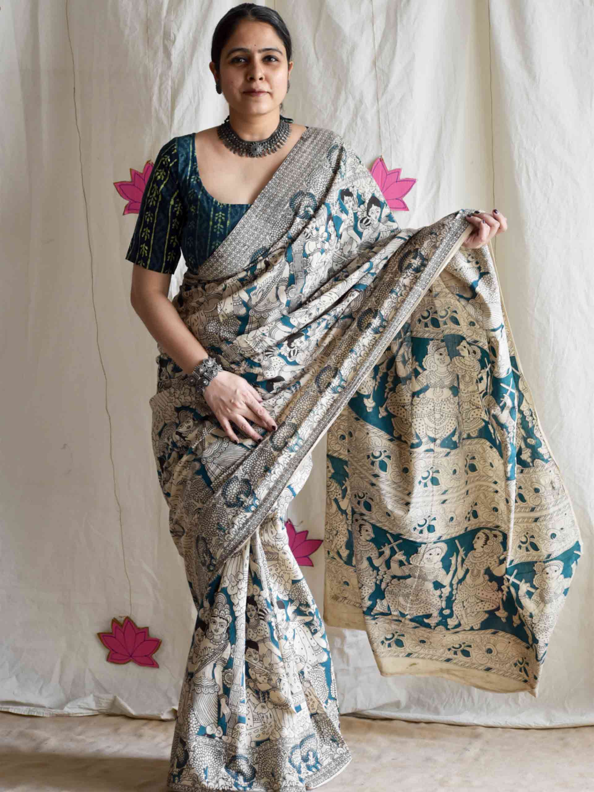 mahaveer - kalamkari printed saree