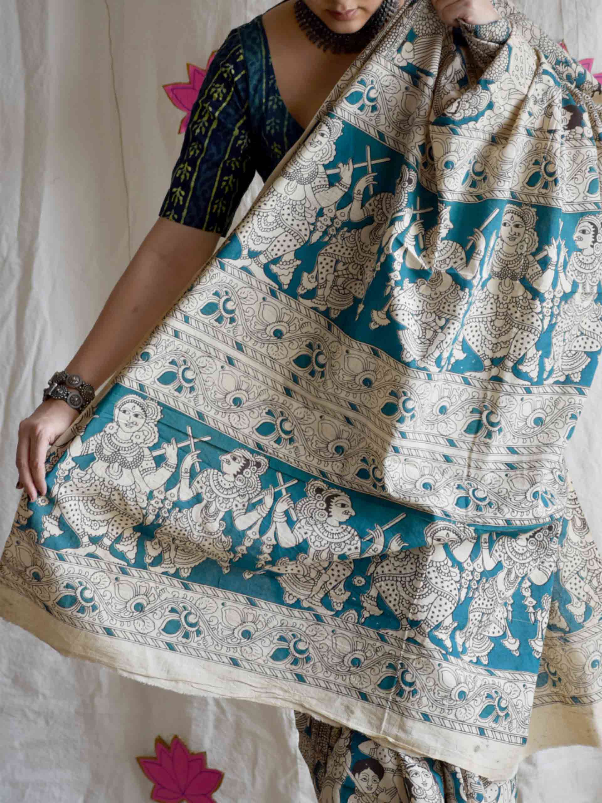 mahaveer - kalamkari printed saree