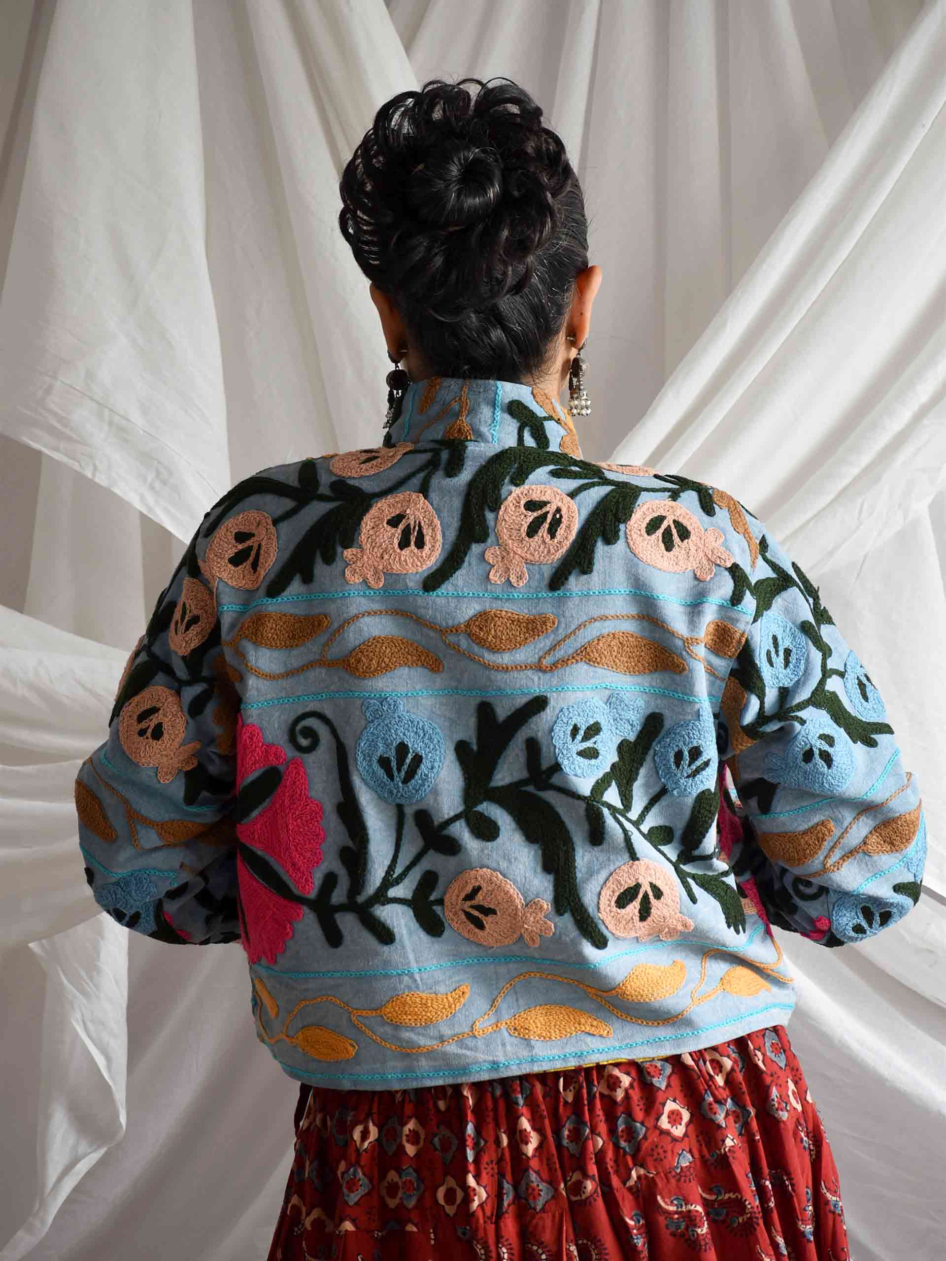 Diva - hand embroidered patchwork Reversible jacket