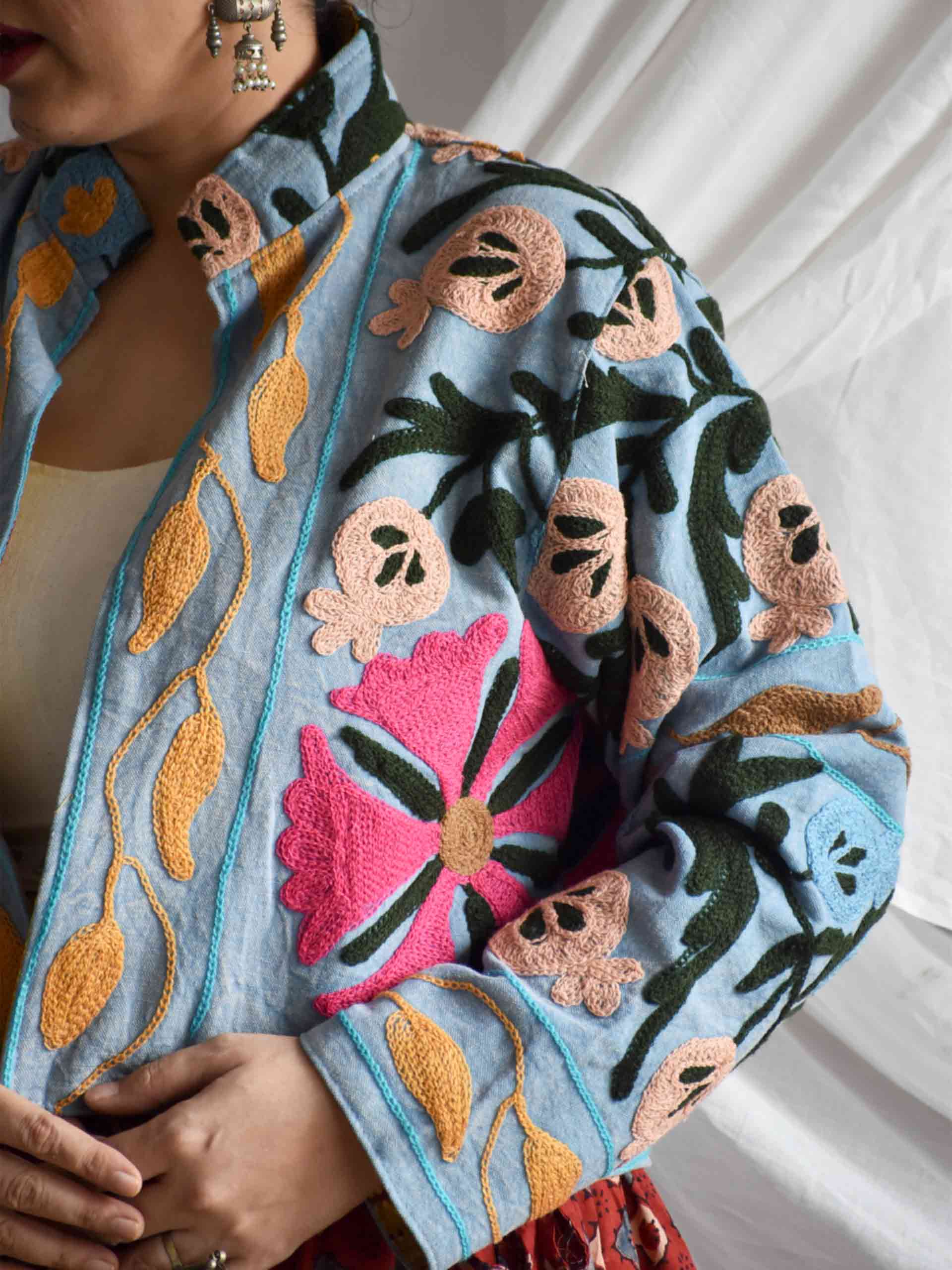Diva - hand embroidered patchwork Reversible jacket