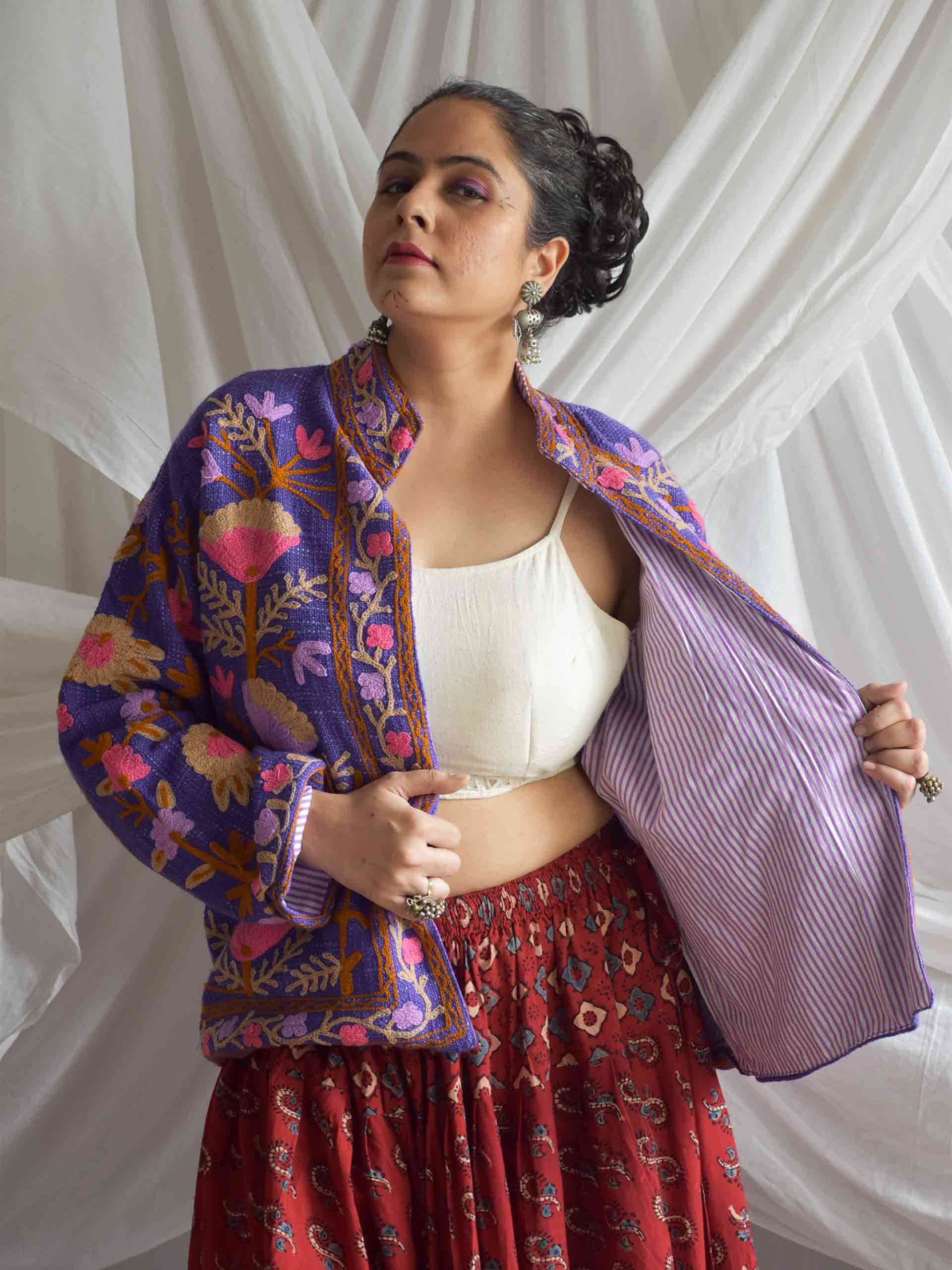 Khanak - hand embroidered patchwork Reversible jacket