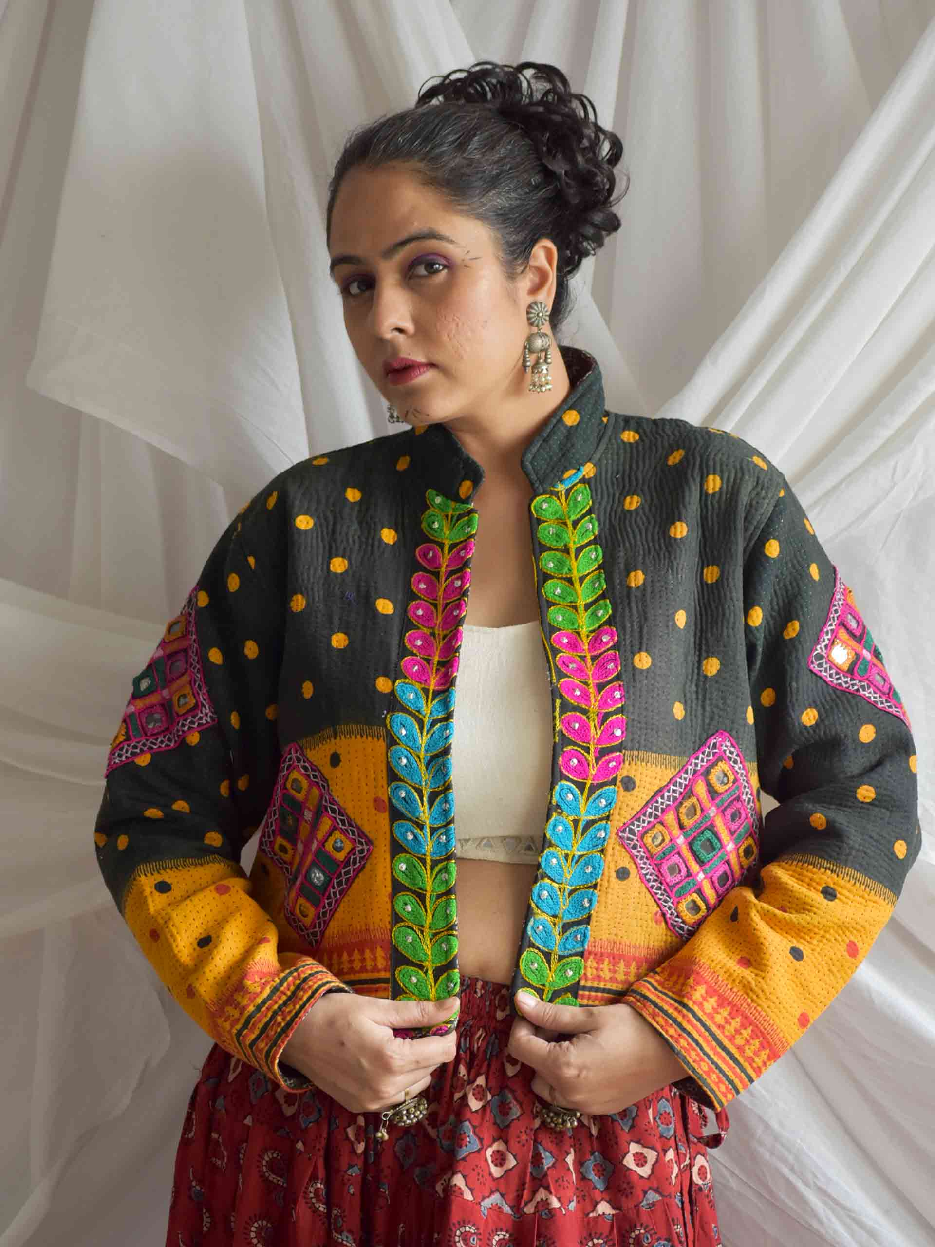 Goriya - hand embroidered patchwork Reversible jacket