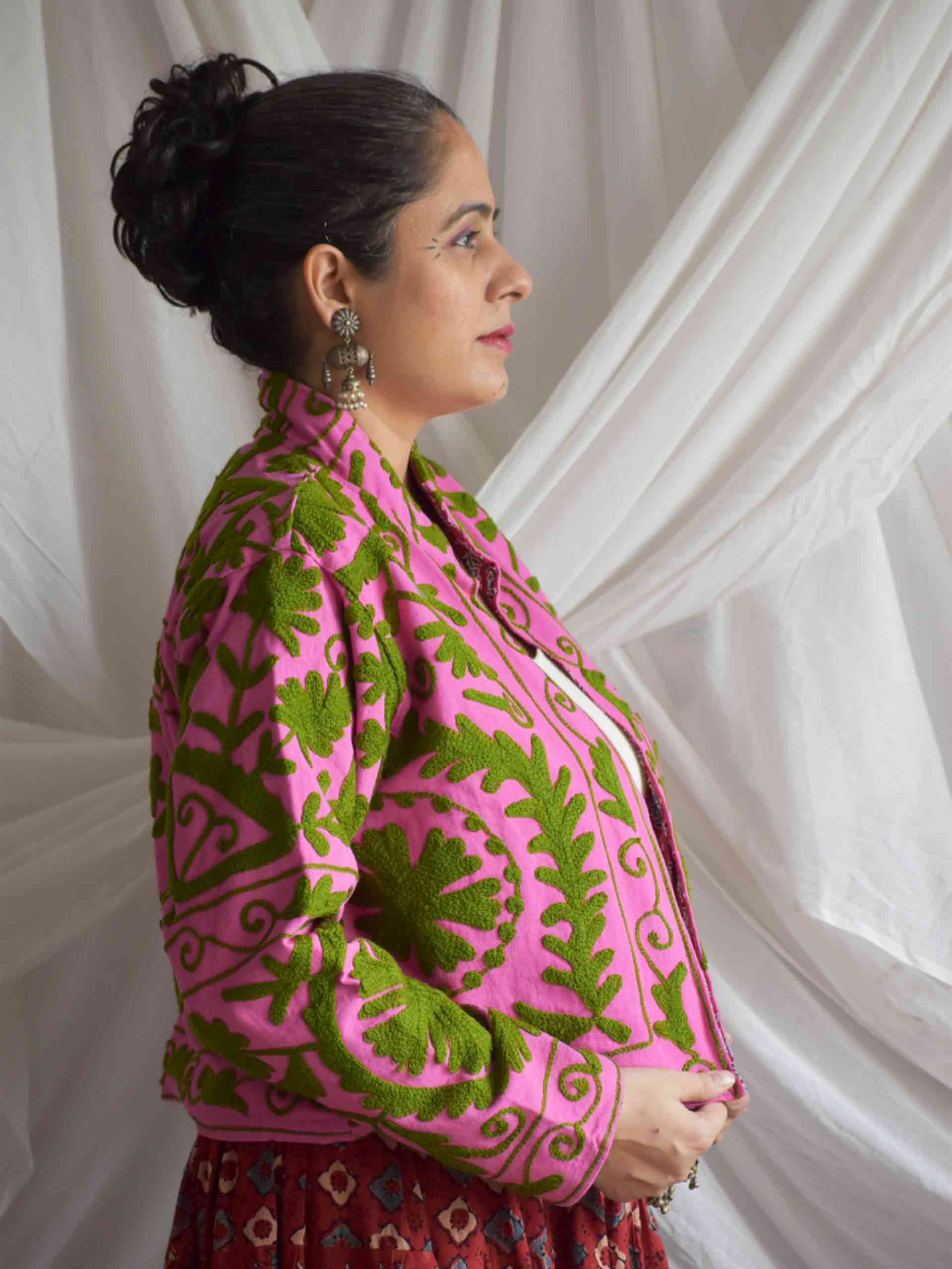 Mayna - hand embroidered patchwork Reversible jacket