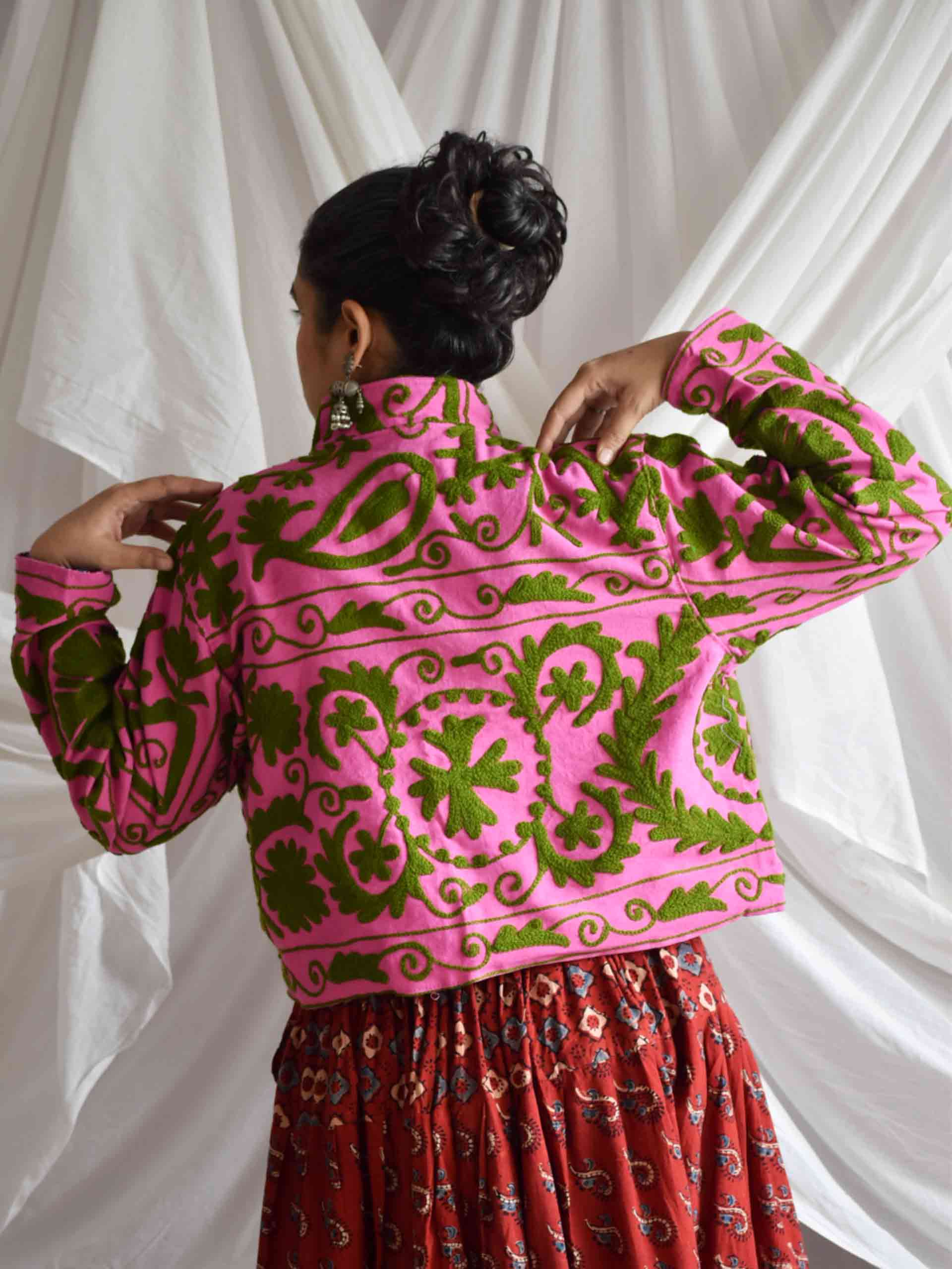 Mayna - hand embroidered patchwork Reversible jacket