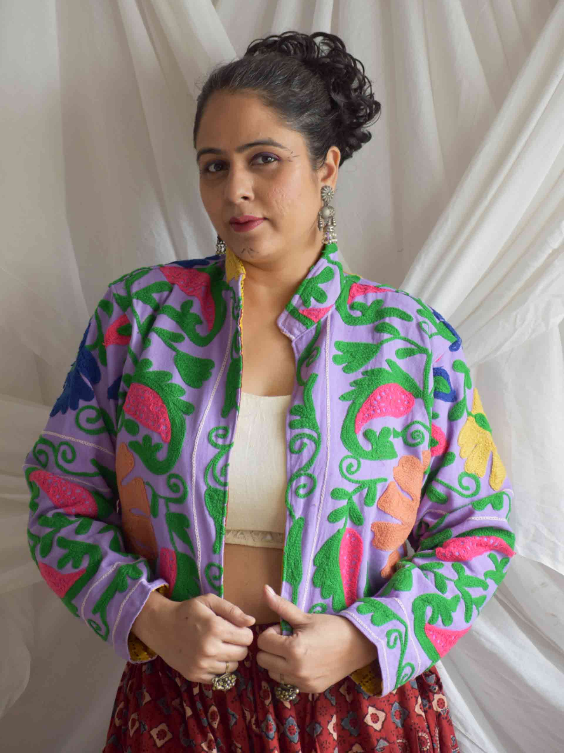 Haseena - hand embroidered patchwork Reversible jacket