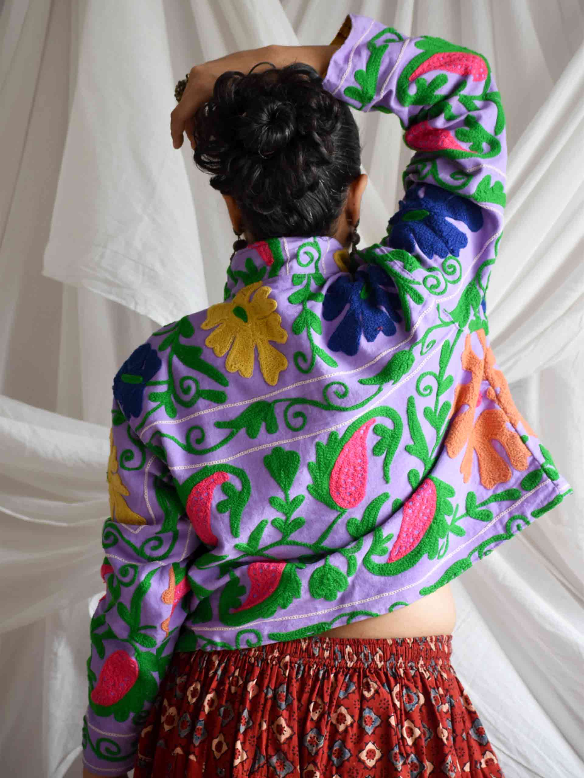 Haseena - hand embroidered patchwork Reversible jacket