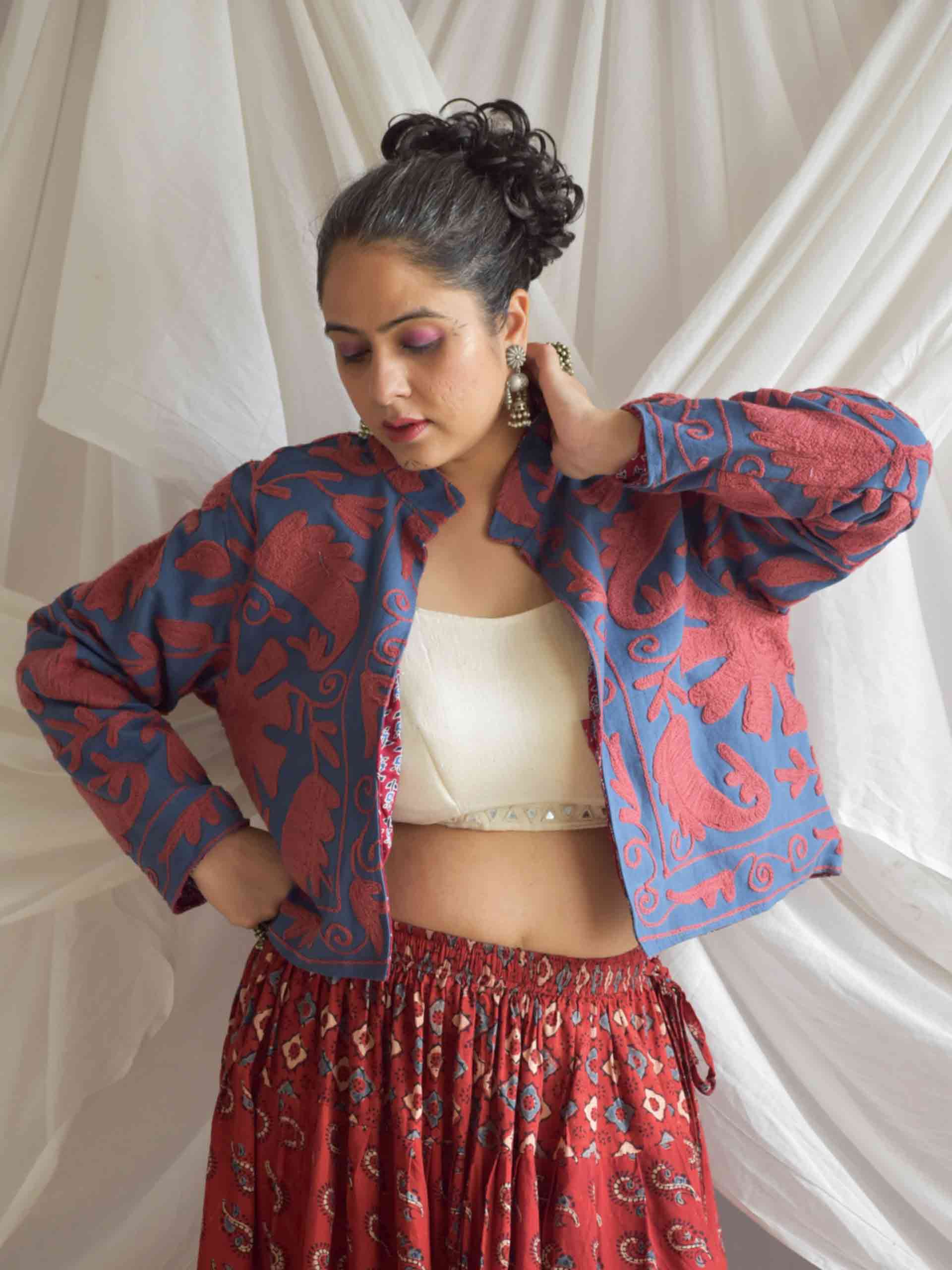Kanya - hand embroidered patchwork Reversible jacket