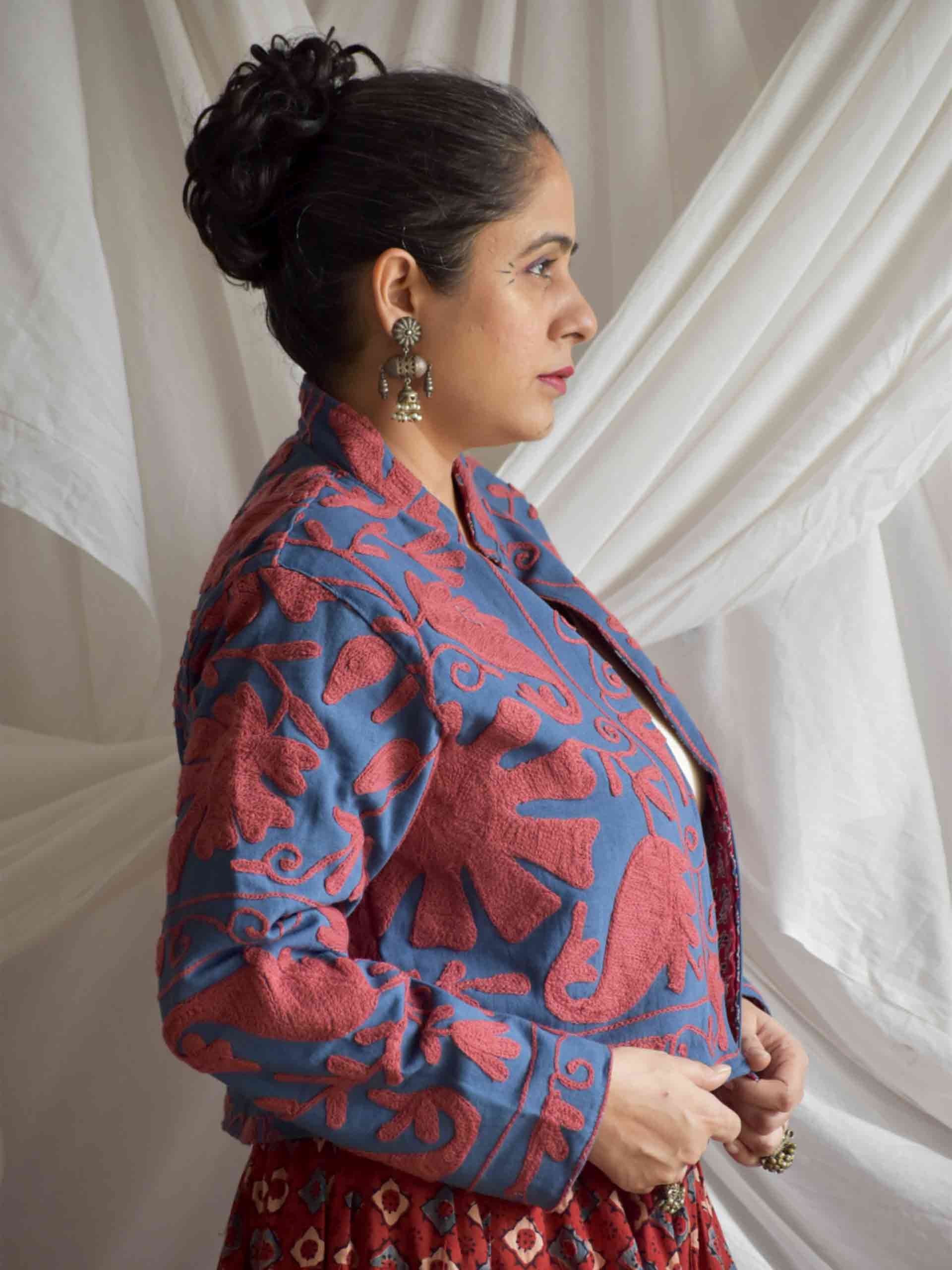 Kanya - hand embroidered patchwork Reversible jacket