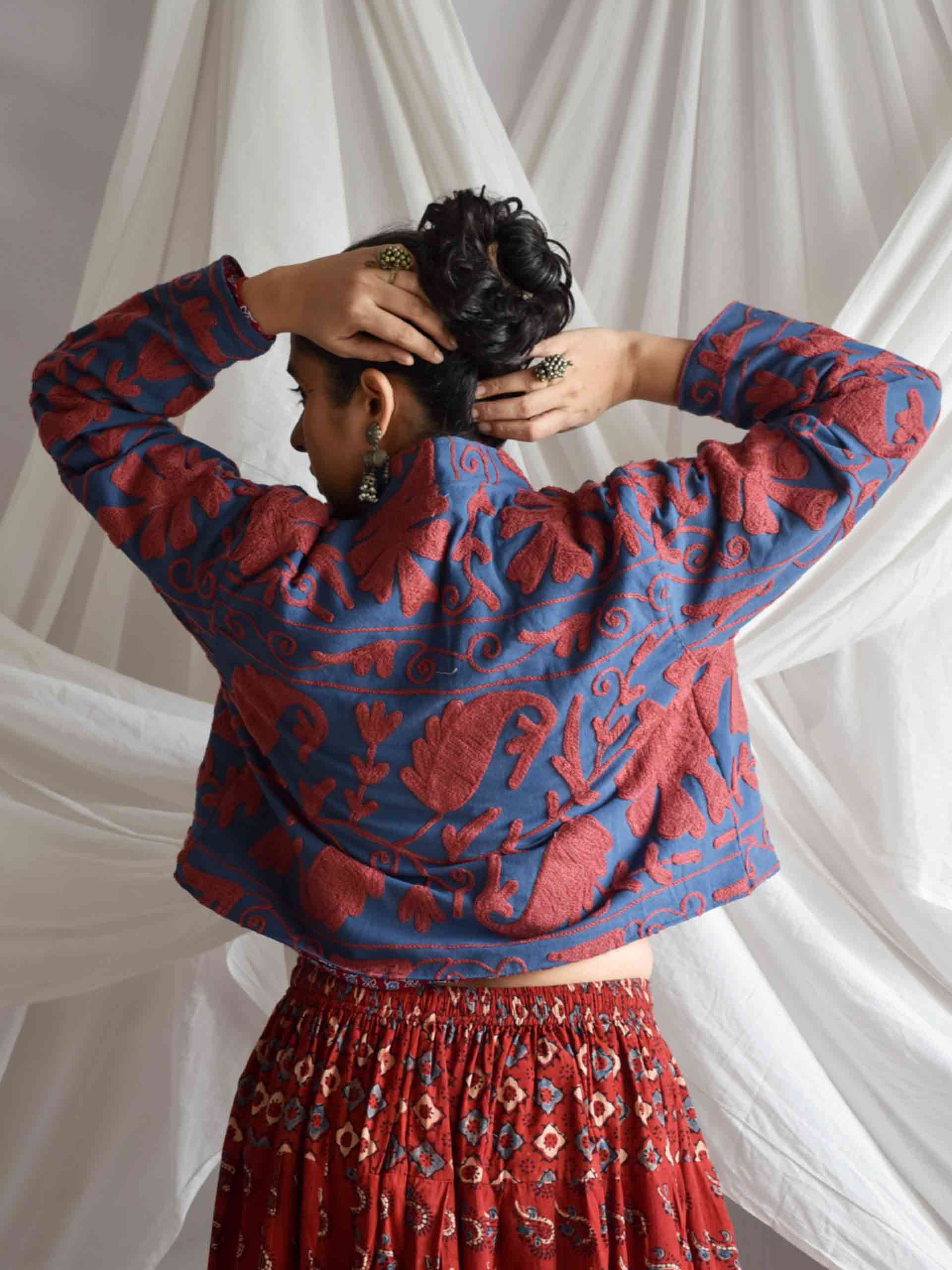 Kanya - hand embroidered patchwork Reversible jacket