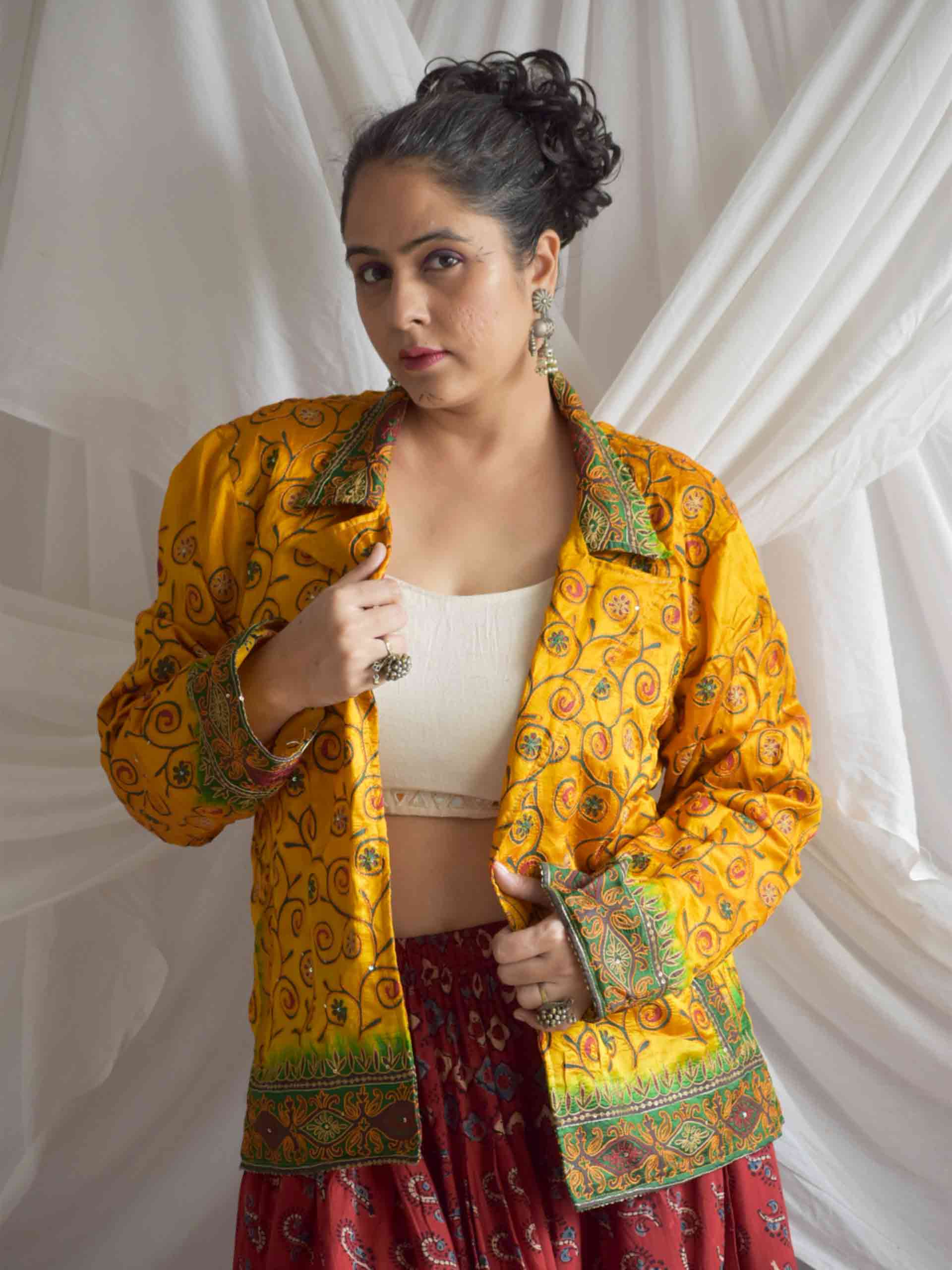Mishri - hand embroidered patchwork Reversible jacket