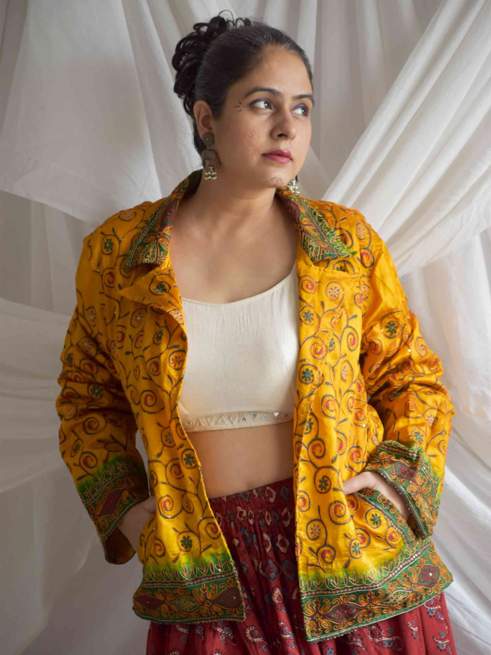 Mishri - hand embroidered patchwork Reversible jacket
