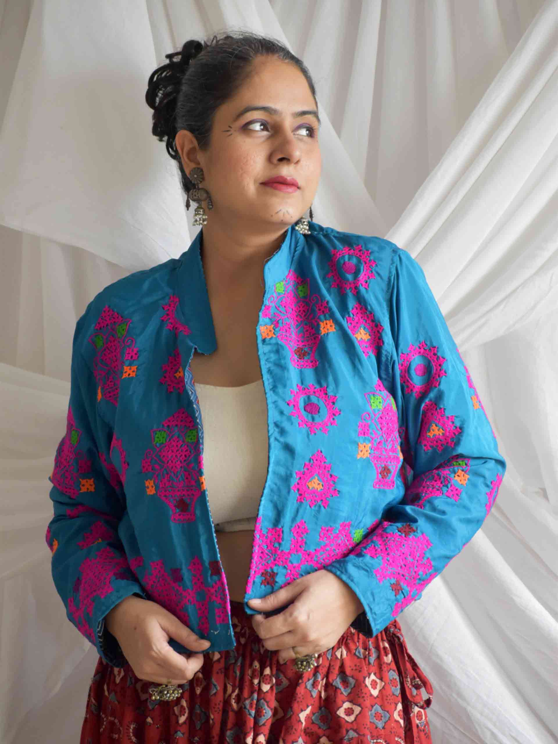 Azaad - hand embroidered patchwork Reversible jacket