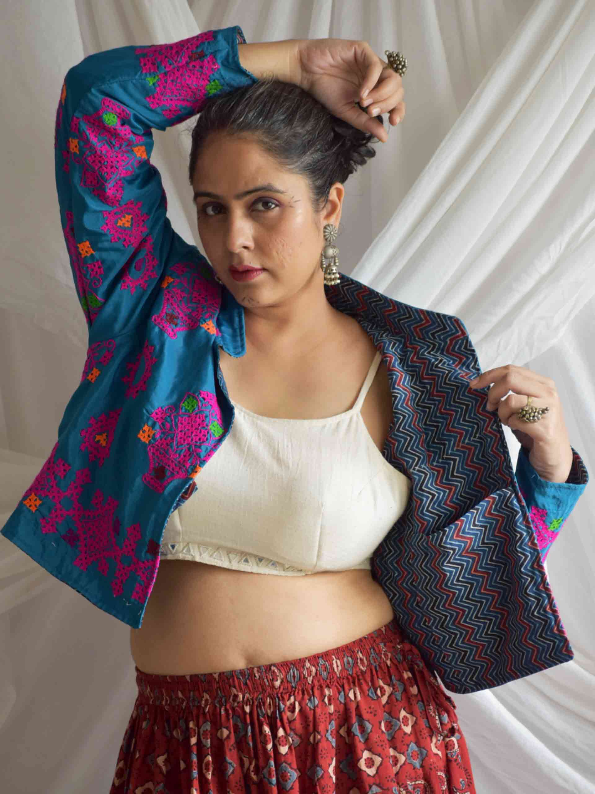 Azaad - hand embroidered patchwork Reversible jacket