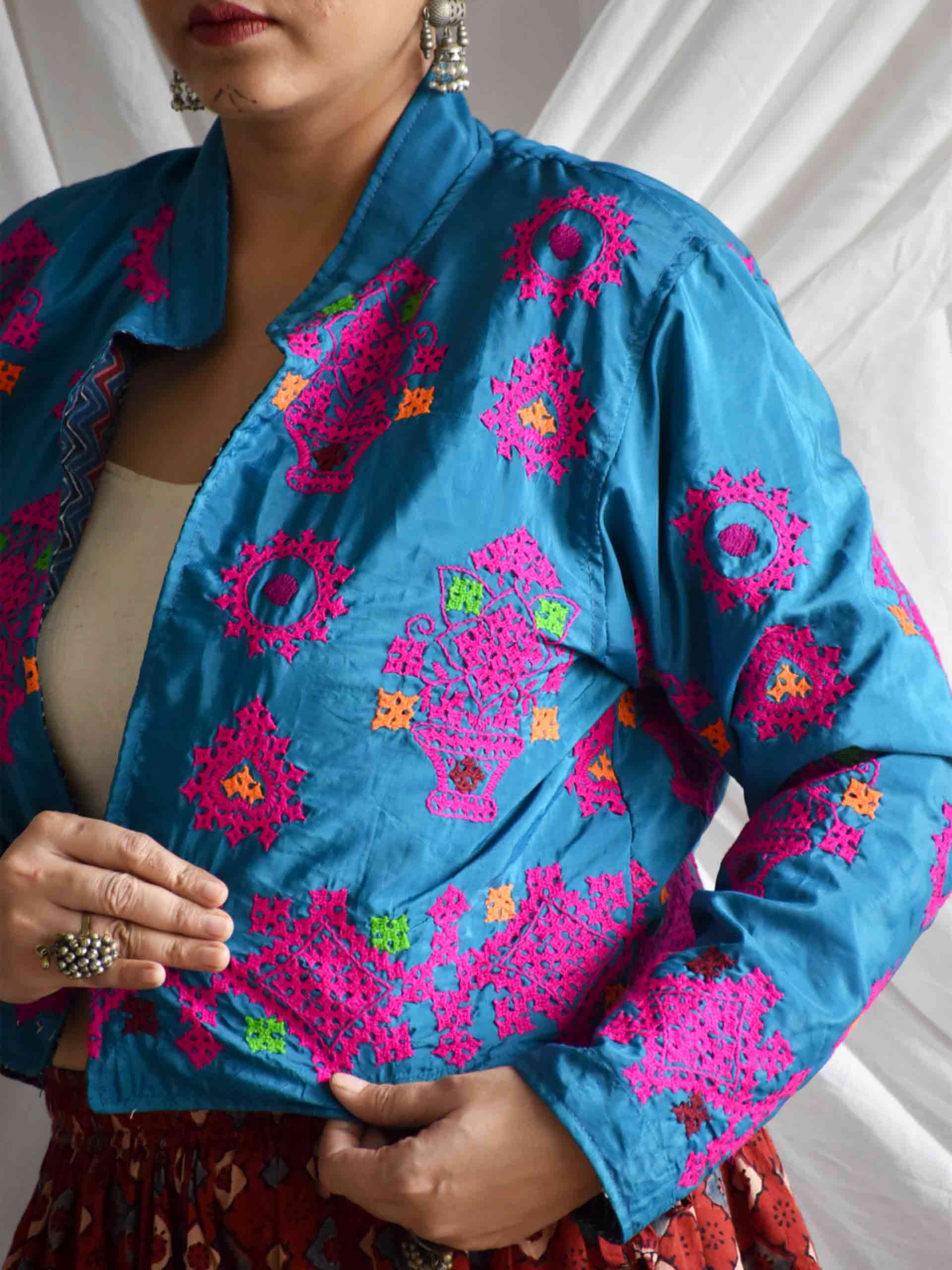 Azaad - hand embroidered patchwork Reversible jacket