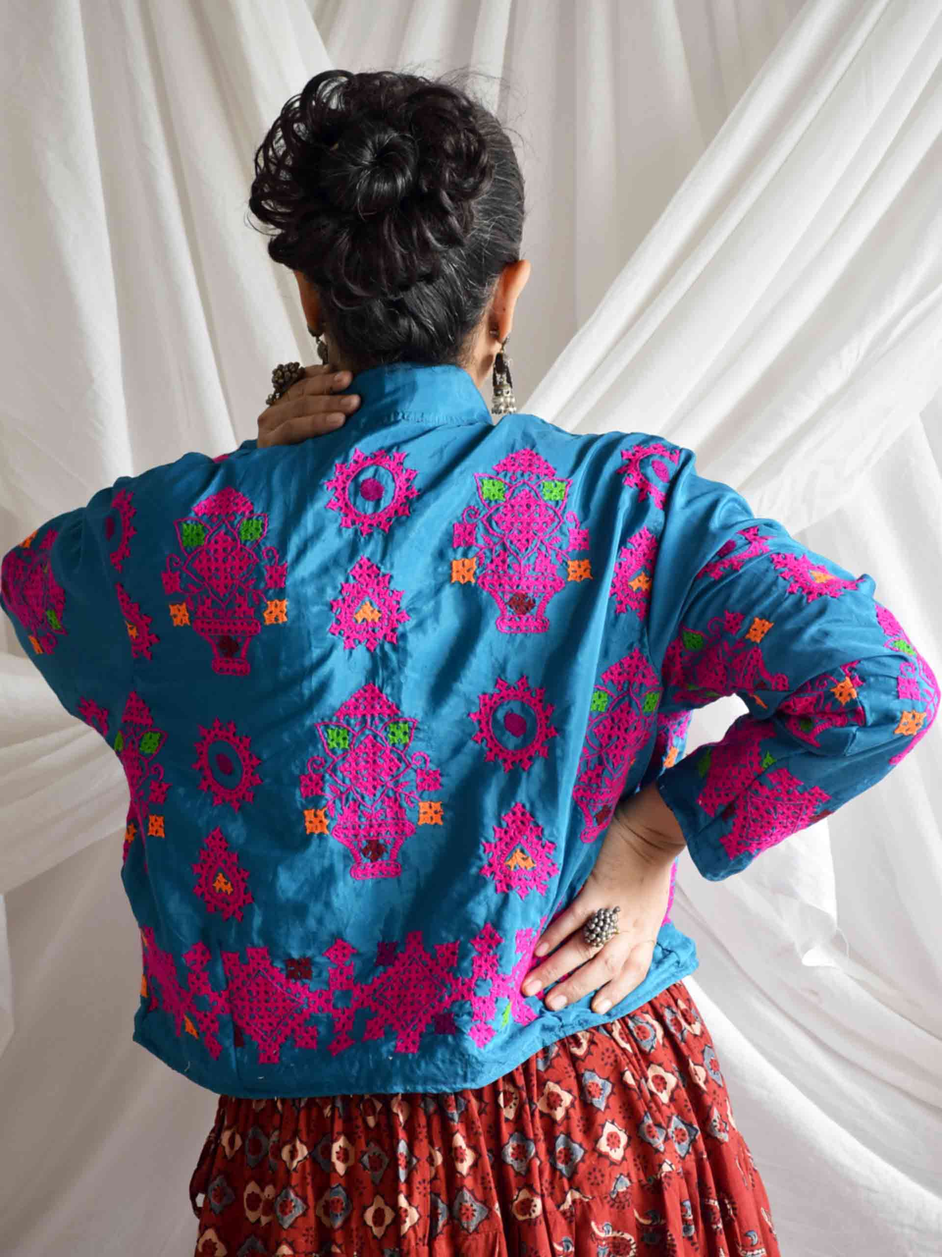 Azaad - hand embroidered patchwork Reversible jacket