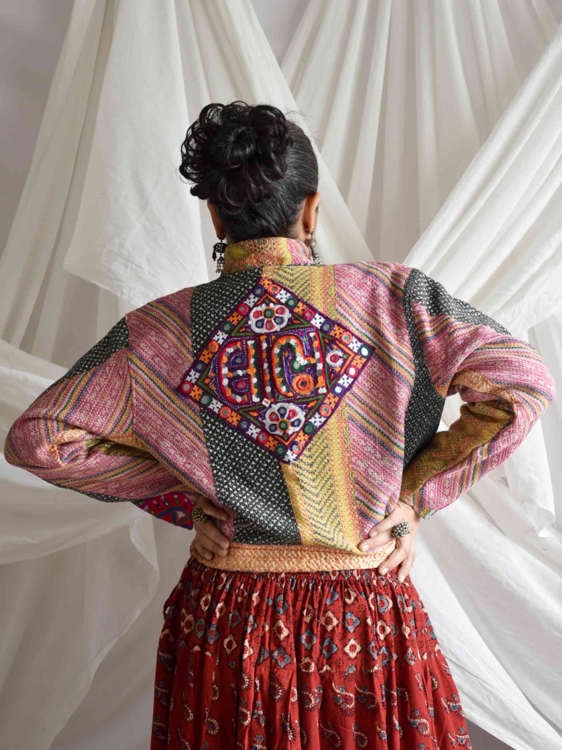 Masti khor - hand embroidered patchwork Reversible jacket