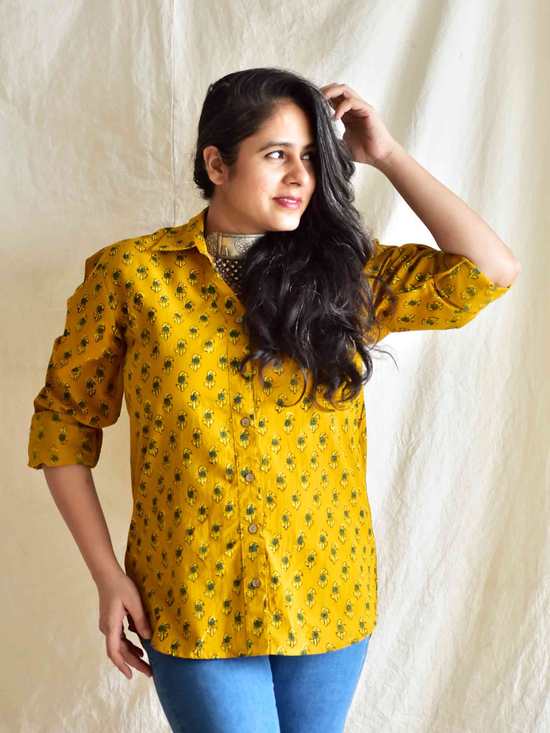 Yellowstone - Ajrakh printed Cotton Shirt