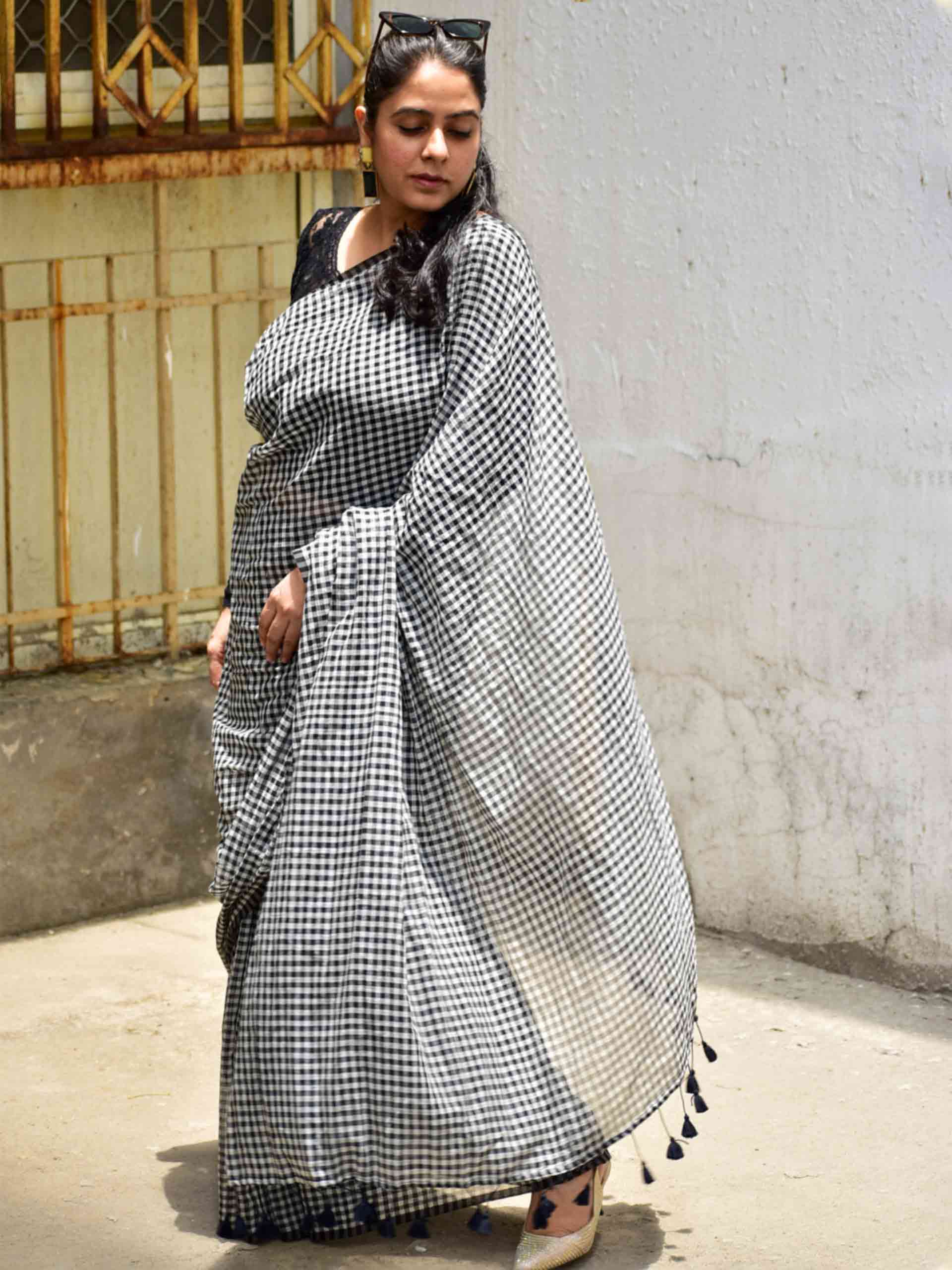 Shatranj Gamcha Mul cotton saree