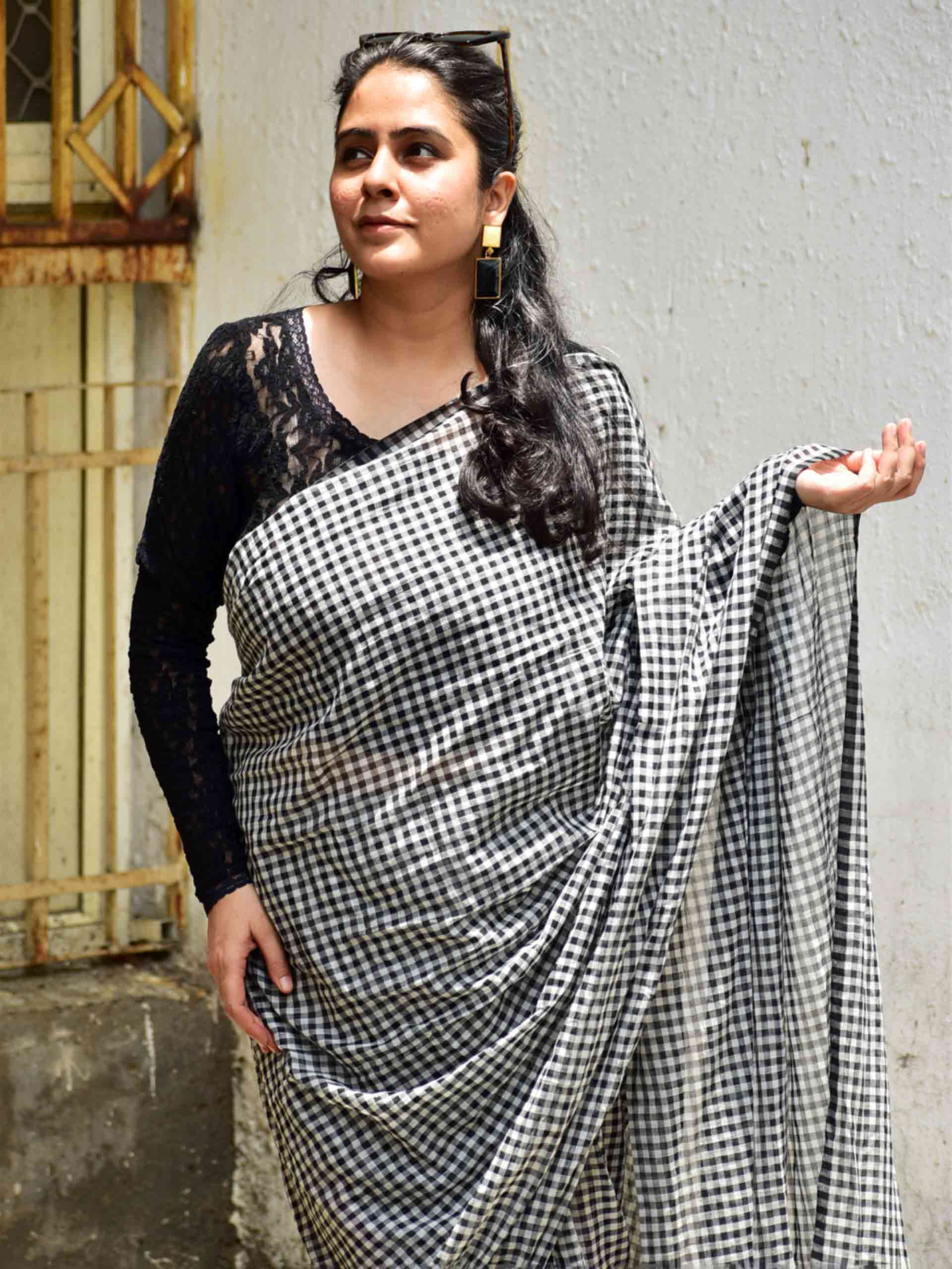 Shatranj Gamcha Mul cotton saree