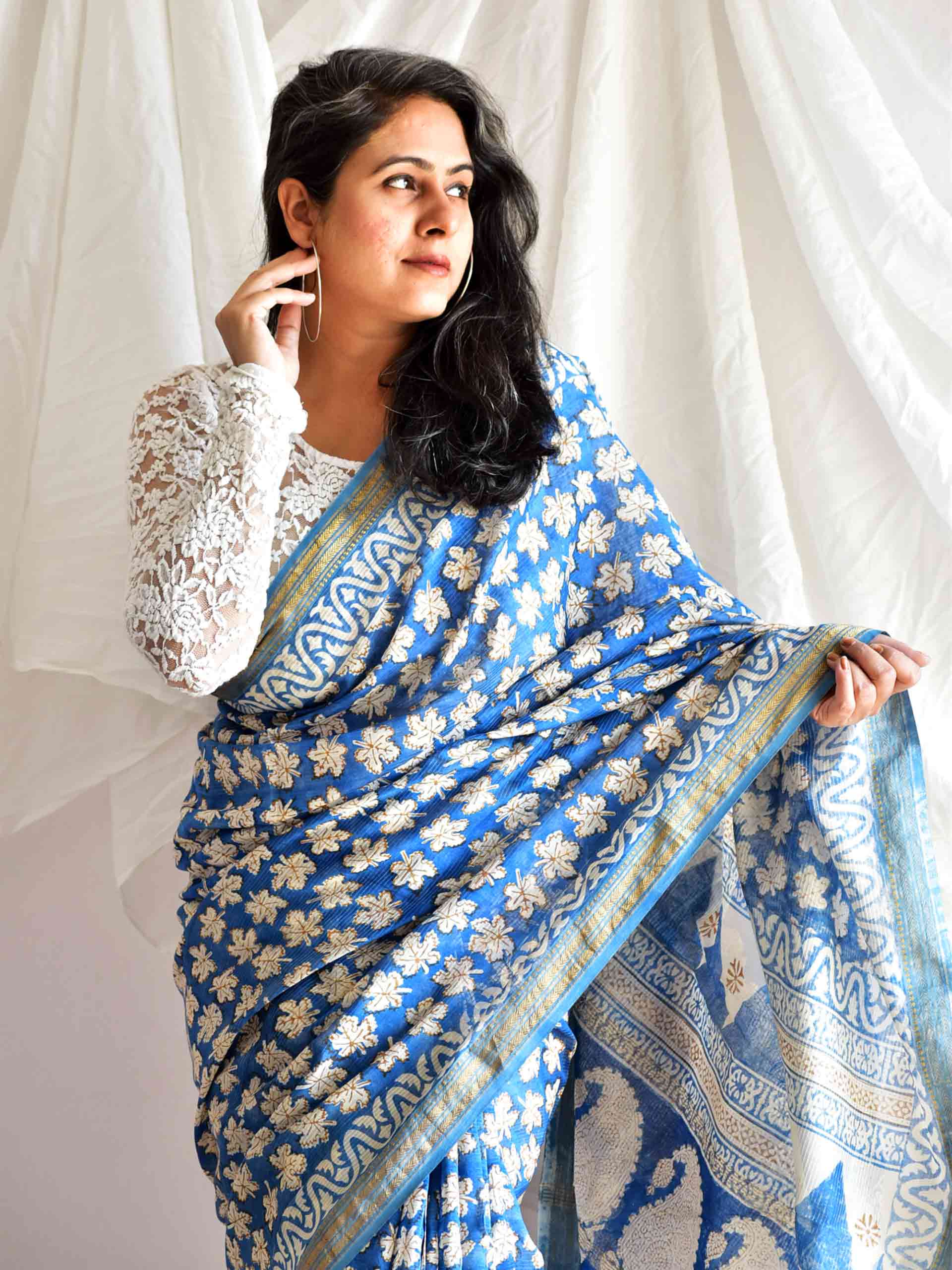 springs - Bagh maheshwari silk handloom Saree
