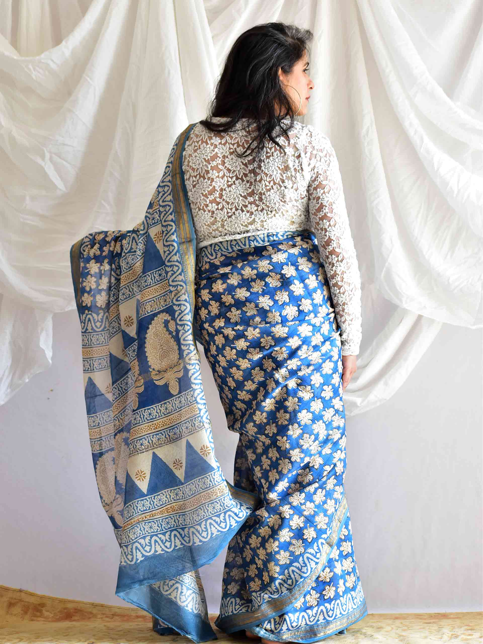 springs - Bagh maheshwari silk handloom Saree