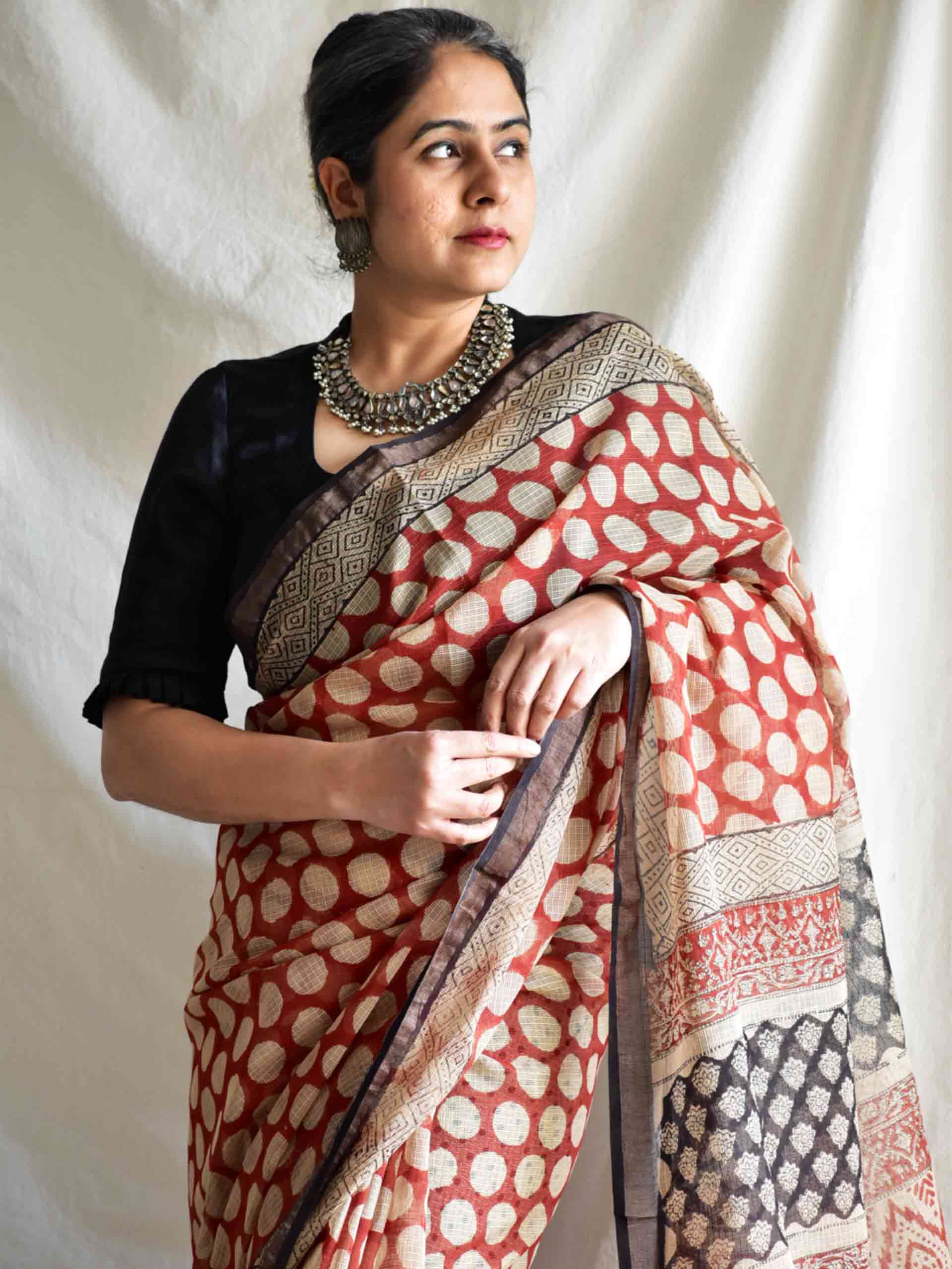 Monroe - Dabu Kota Doria Saree