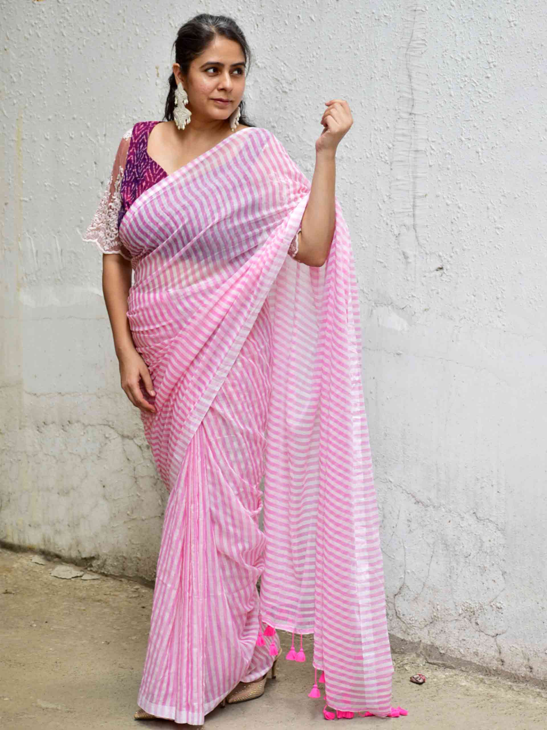 Stripe story Mul cotton saree