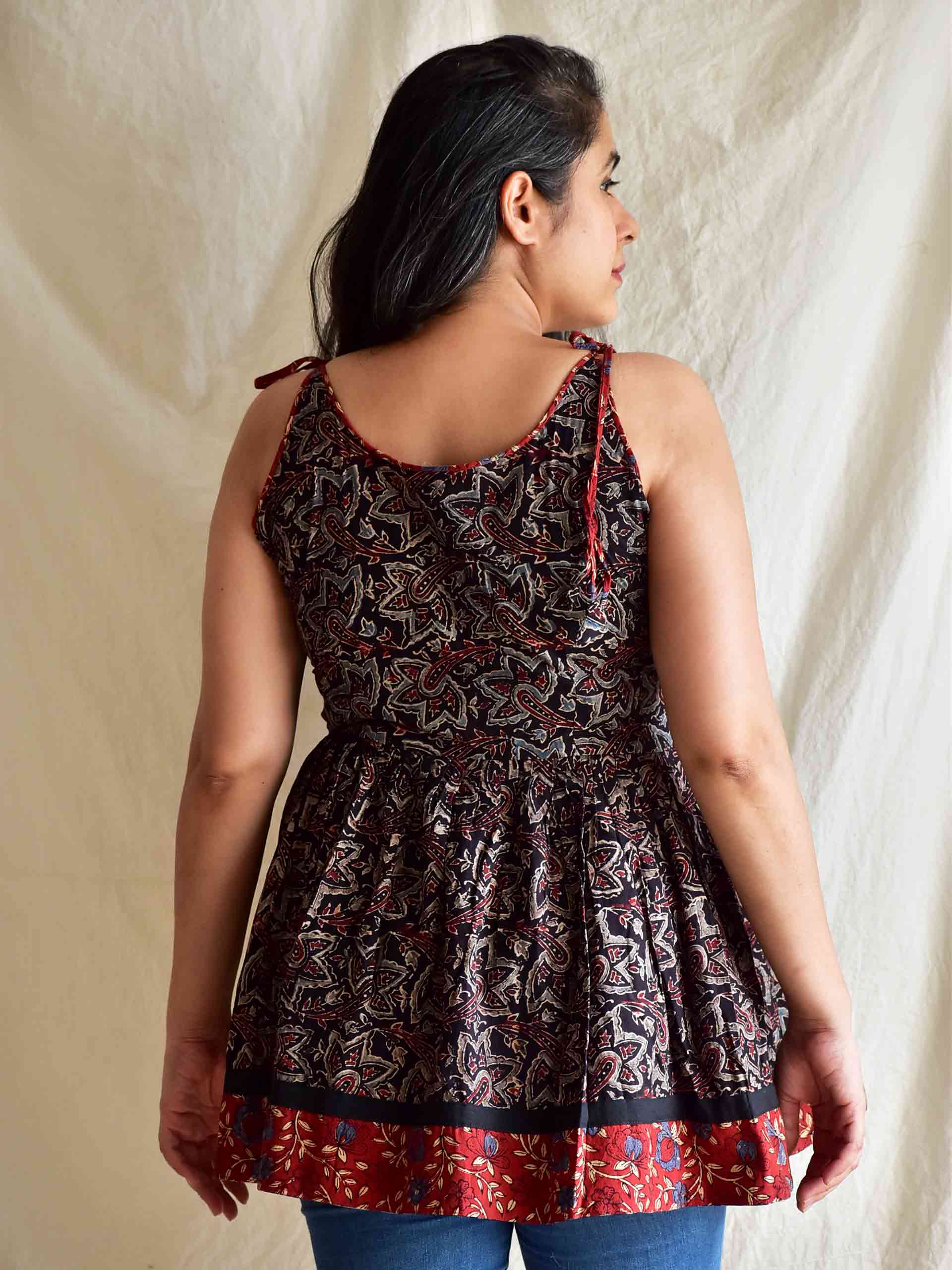 Deep - Ajrakh hand embroidered Top