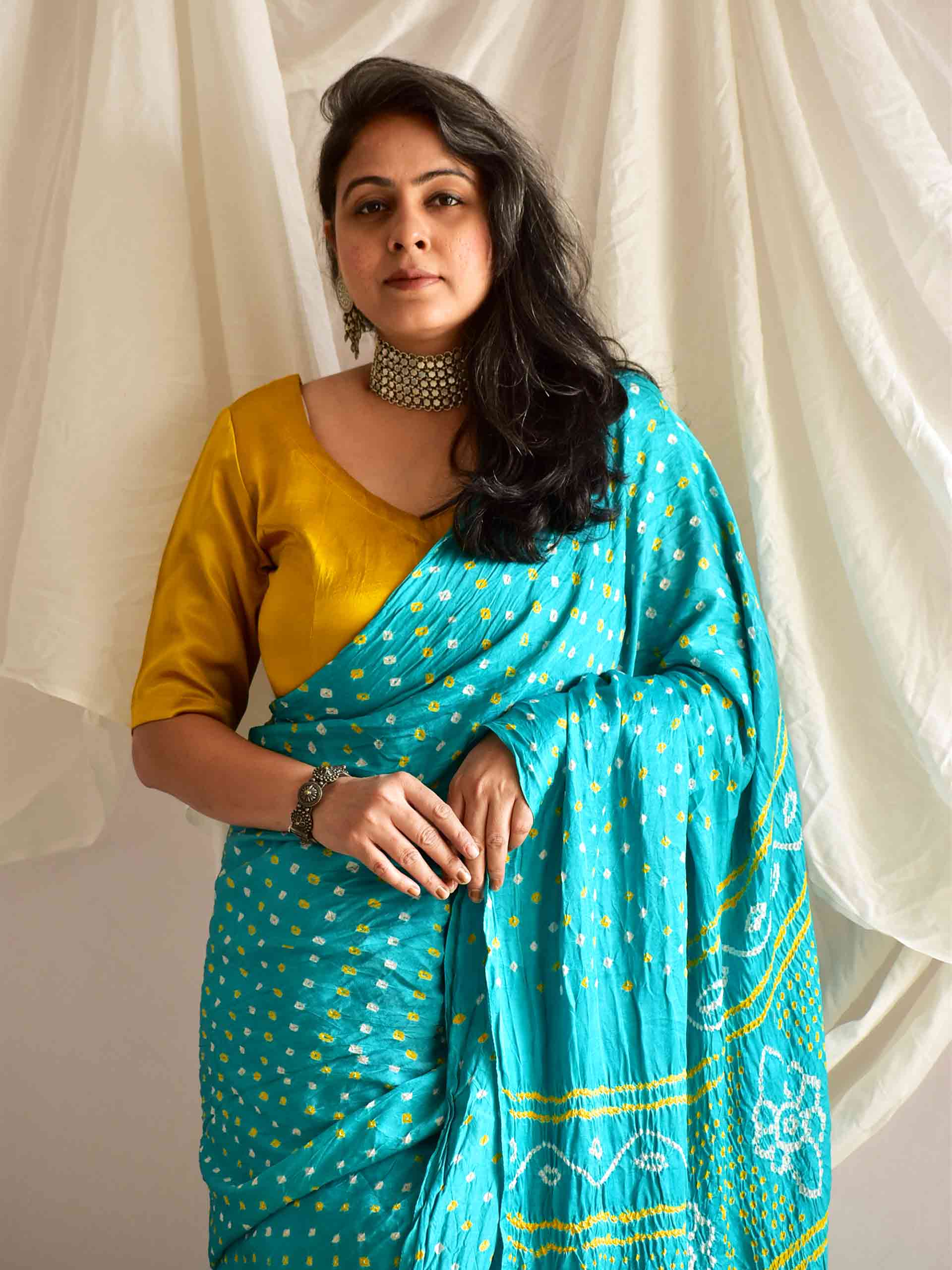 Seasons - Modal silk Bandhani saree