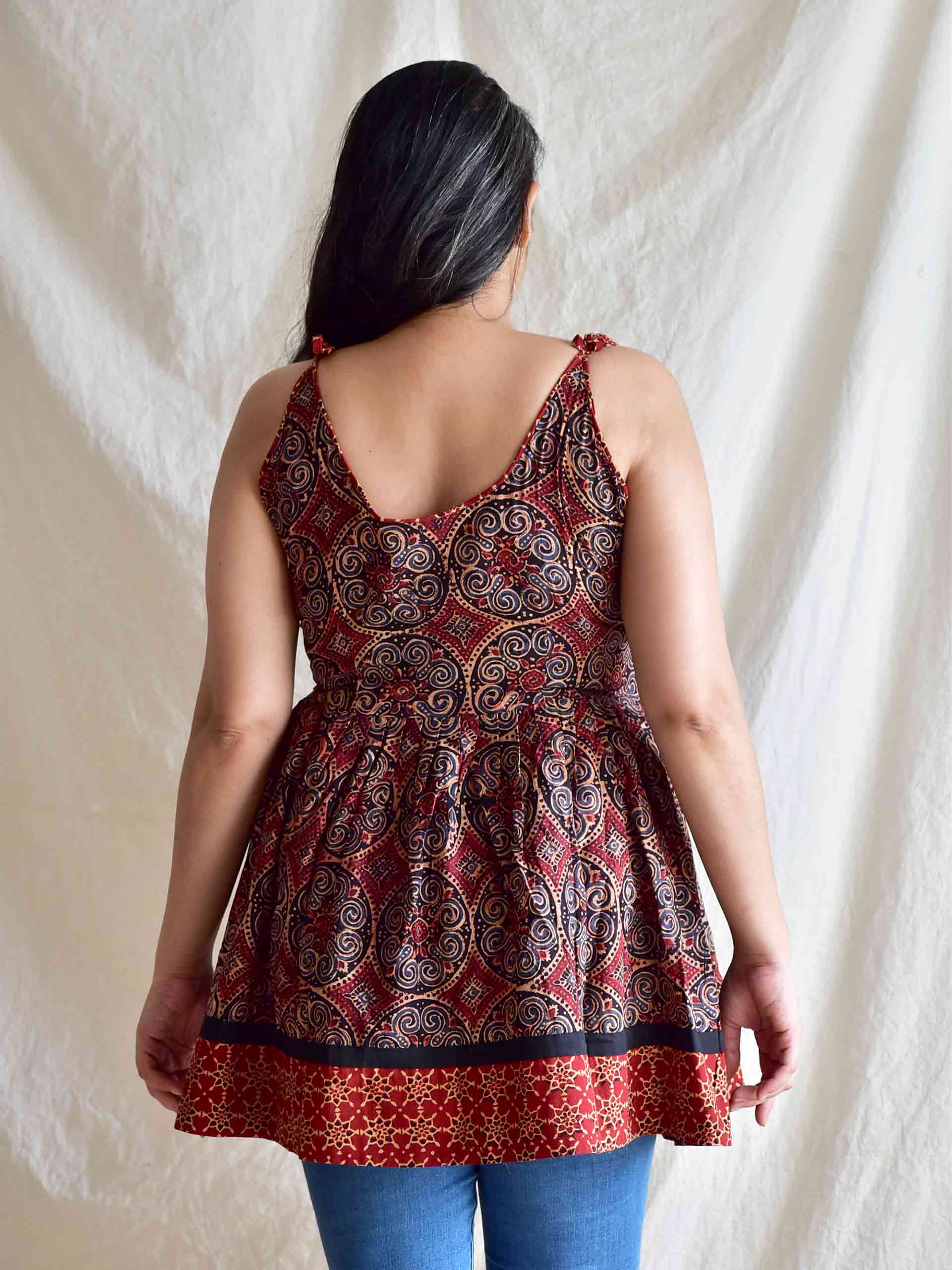 Gayathri - Ajrakh hand embroidered Top