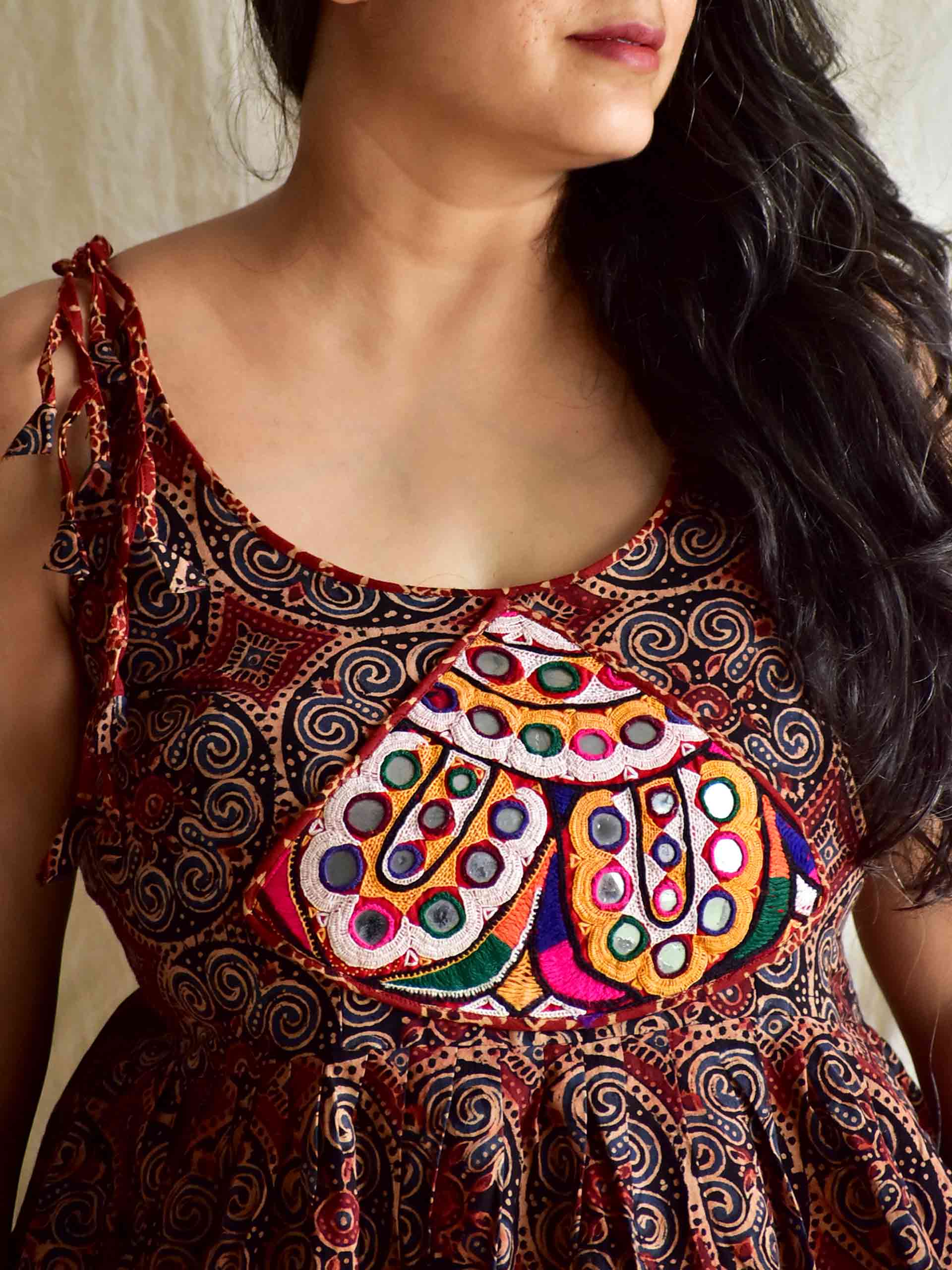 Gayathri - Ajrakh hand embroidered Top