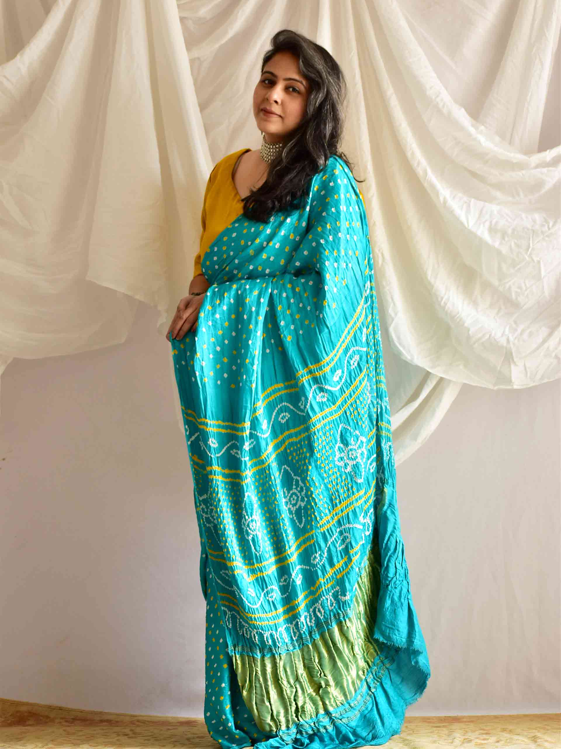 Seasons - Modal silk Bandhani saree