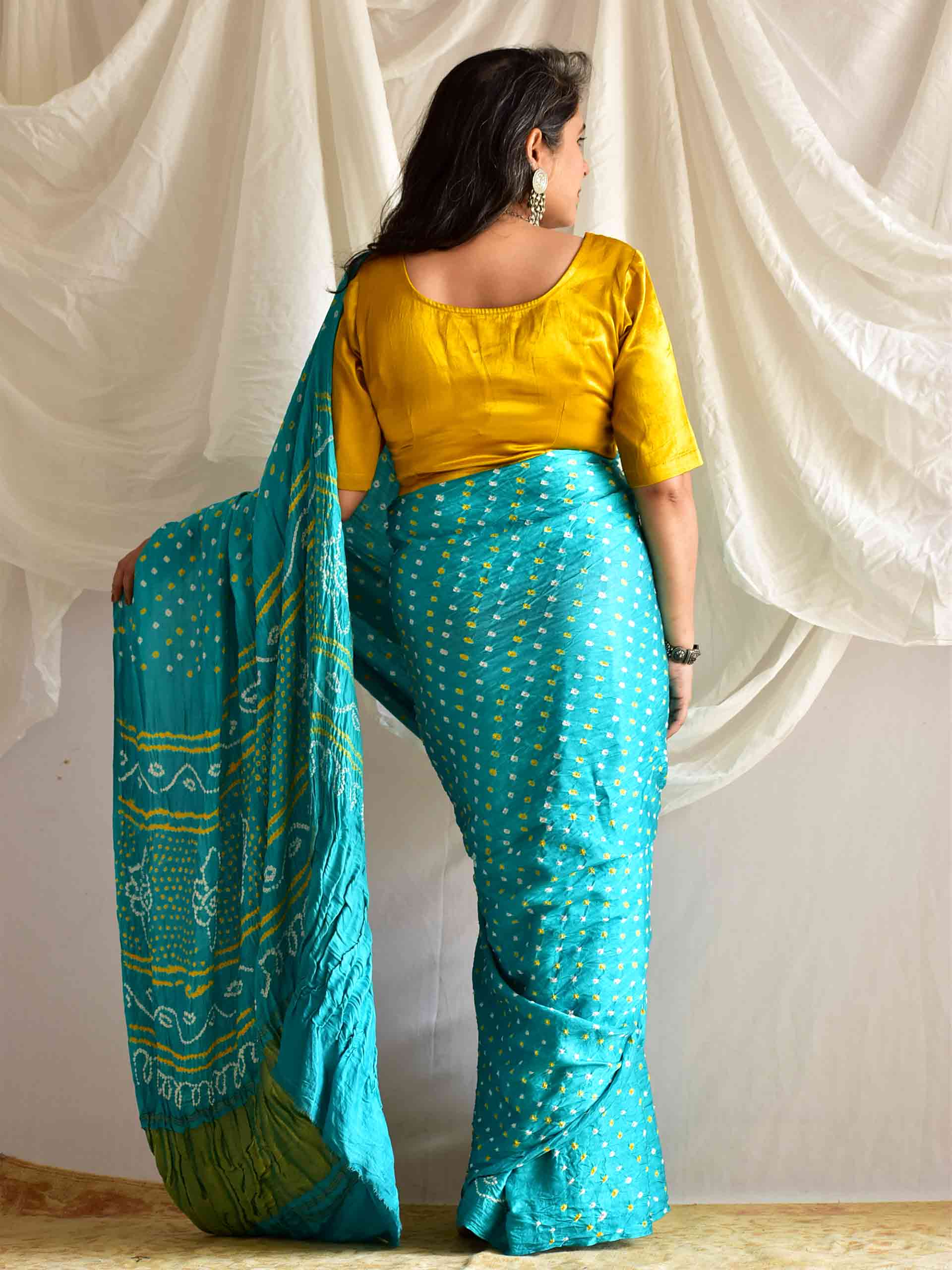Seasons - Modal silk Bandhani saree