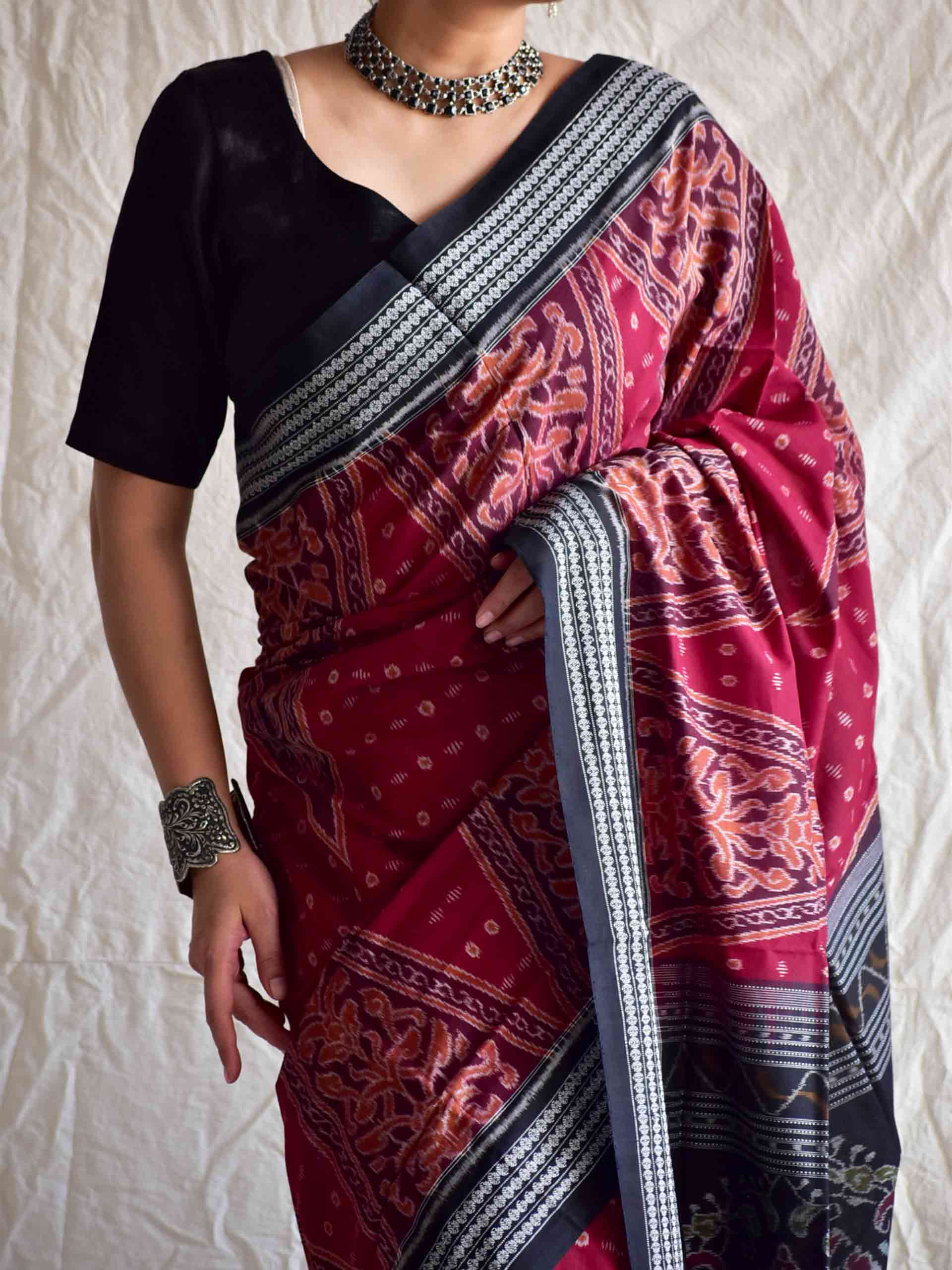 Pyramids - Handwoven ikat saree