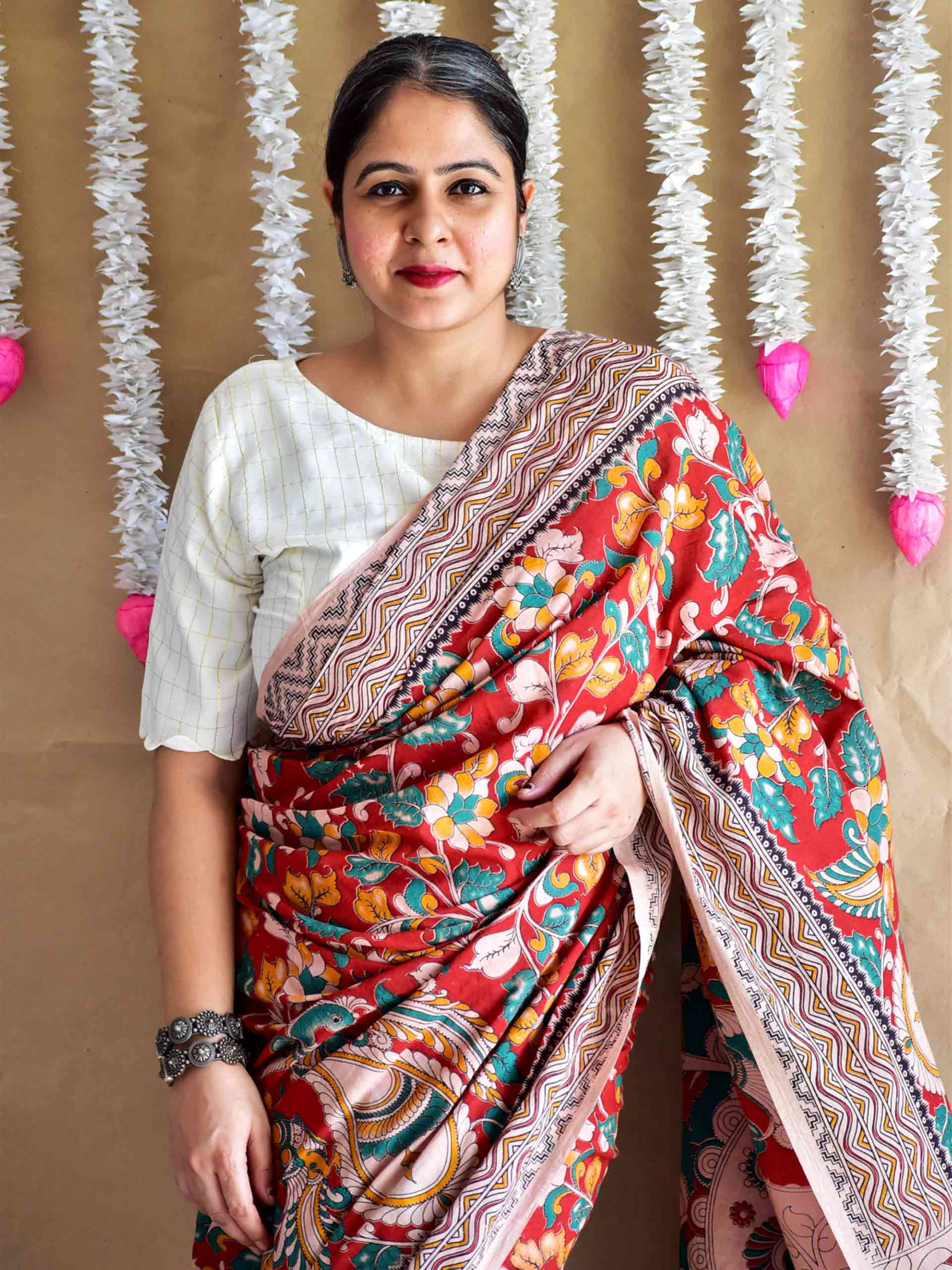 Laal rang - kalamkari printed saree