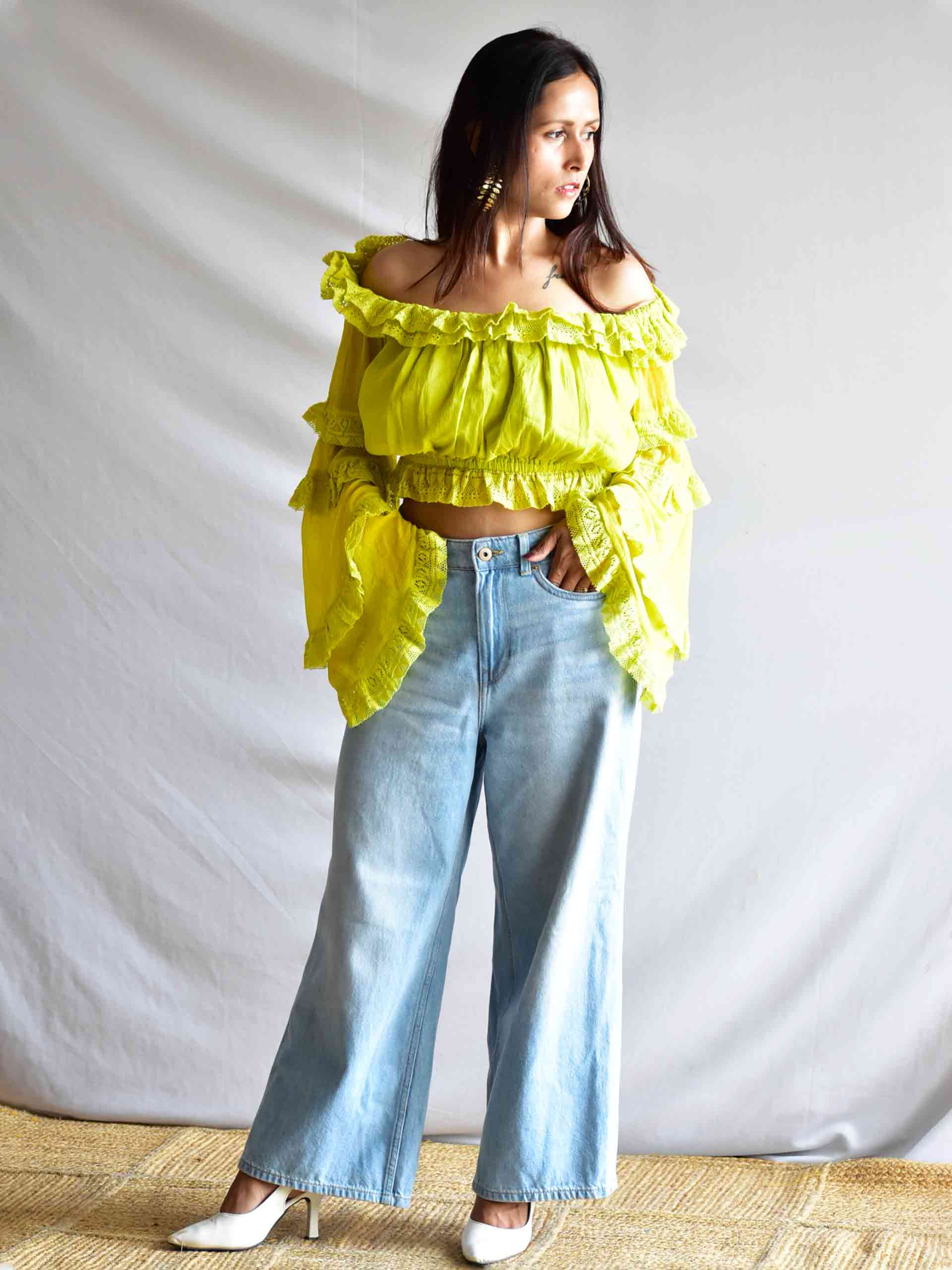 Marigold - Off Shoulder Frill Top
