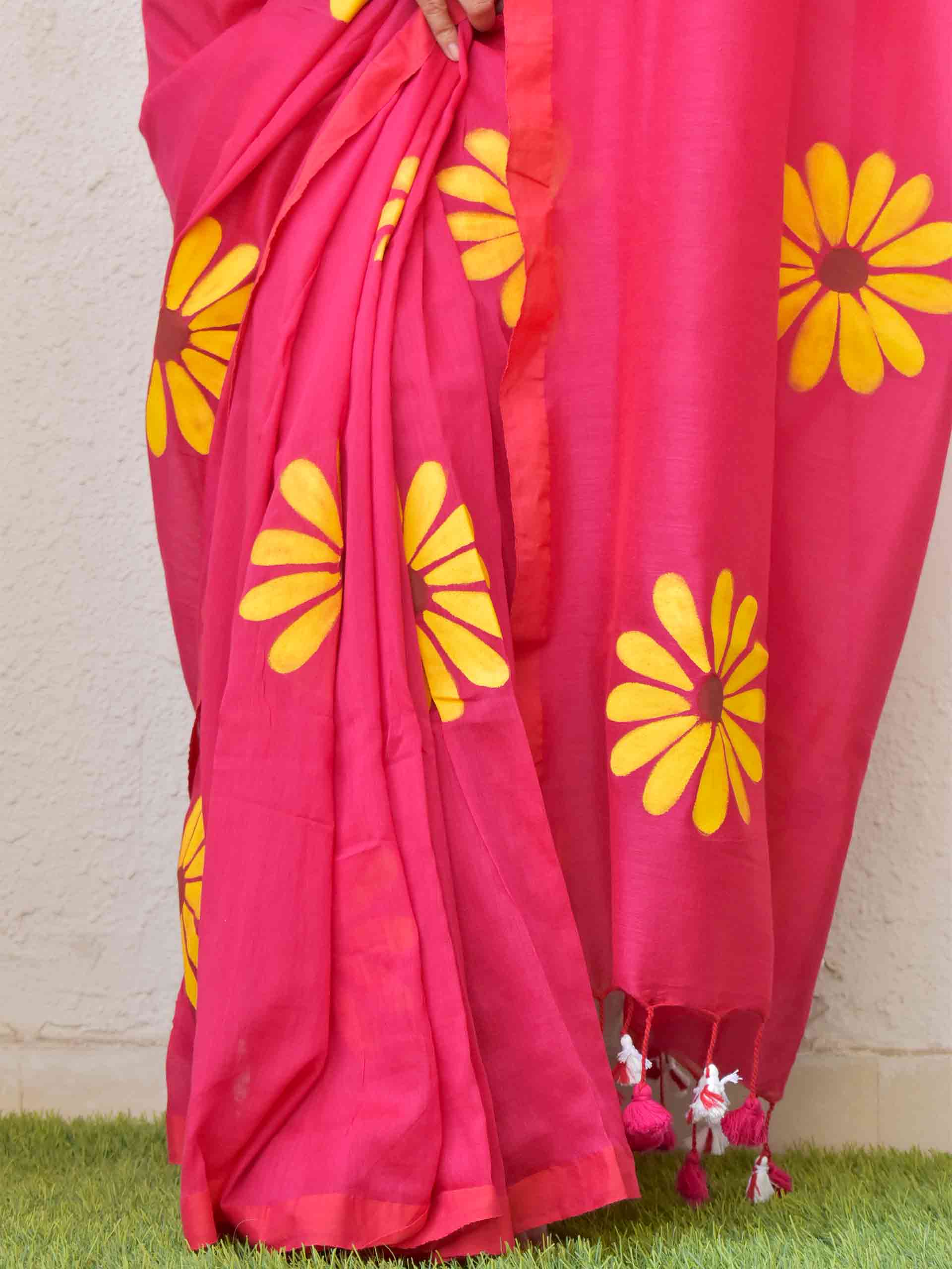 handpainted saree