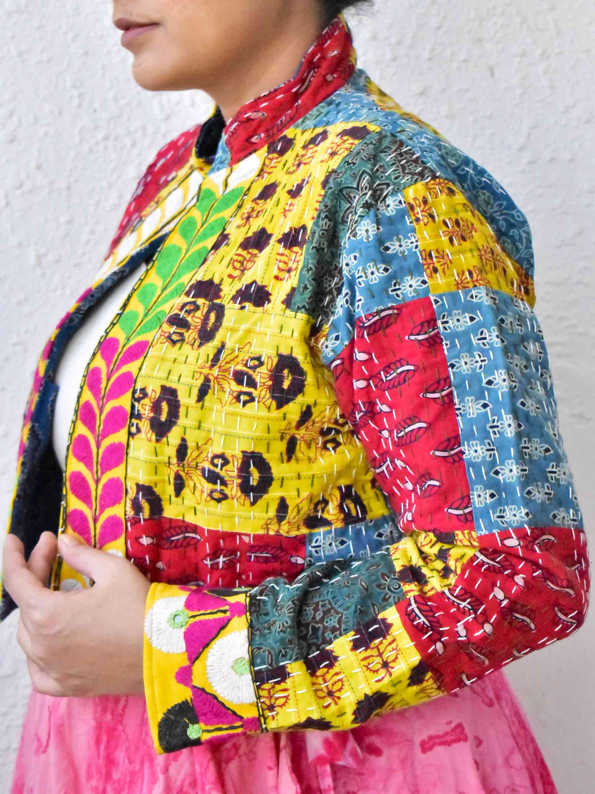 Payal - hand embroidered patchwork Reversible jacket